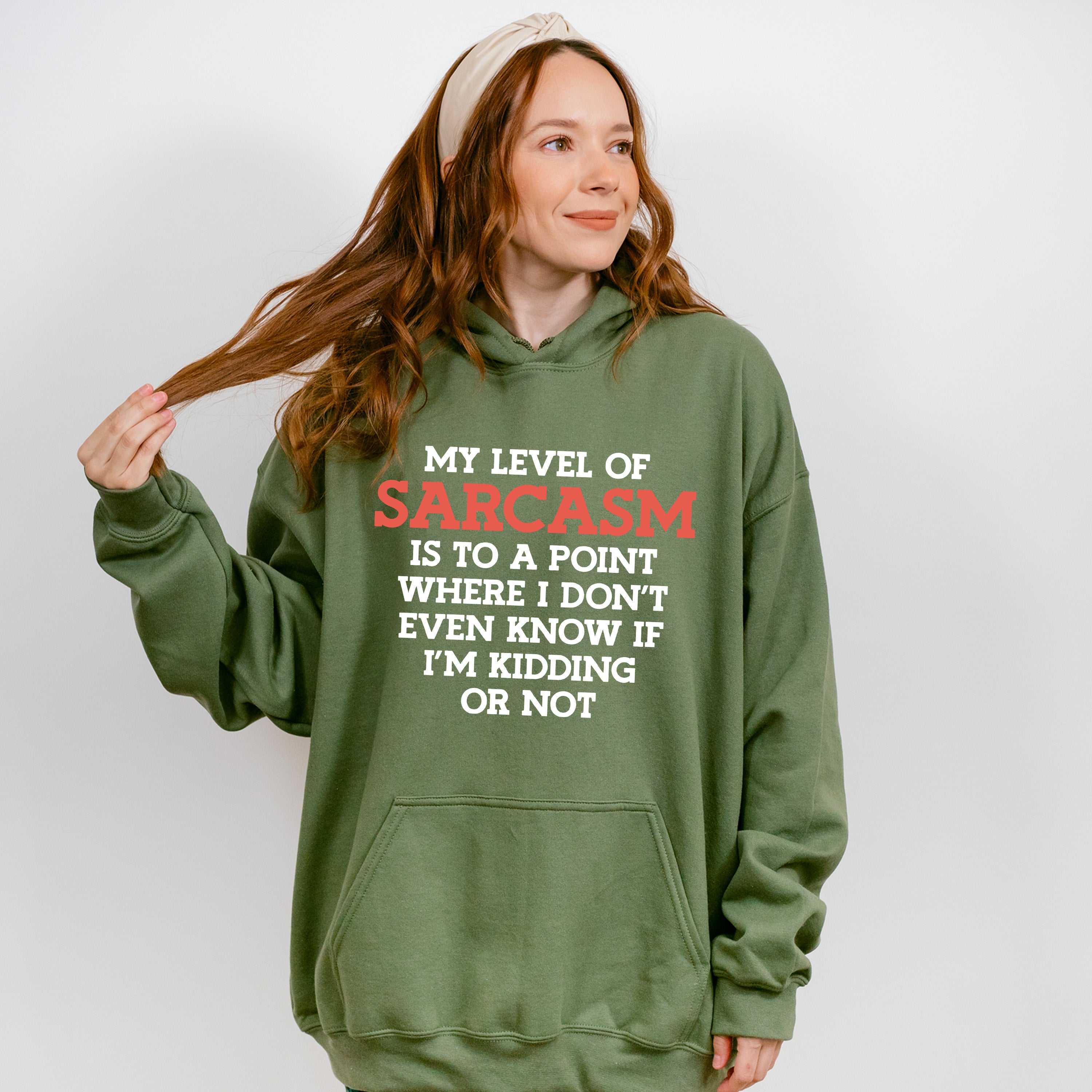 My Level Of Sarcasm - Funny Unisex Crewneck T-Shirt Sweatshirt Hoodie
