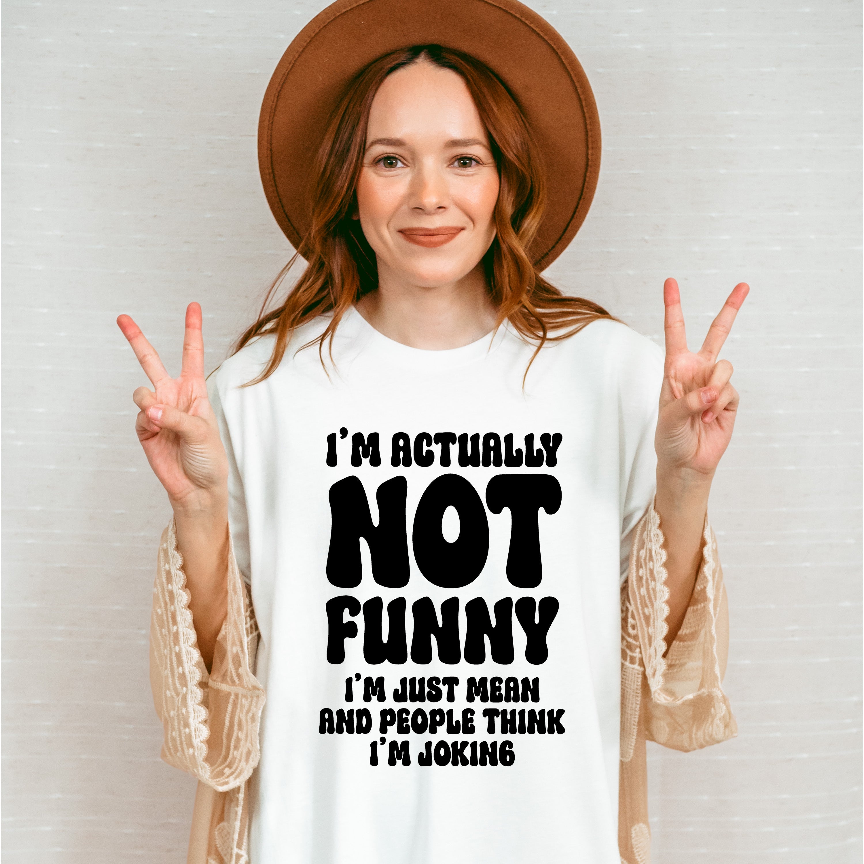 I'm Actually Not Funny - Funny Unisex Crewneck T-Shirt Sweatshirt Hoodie