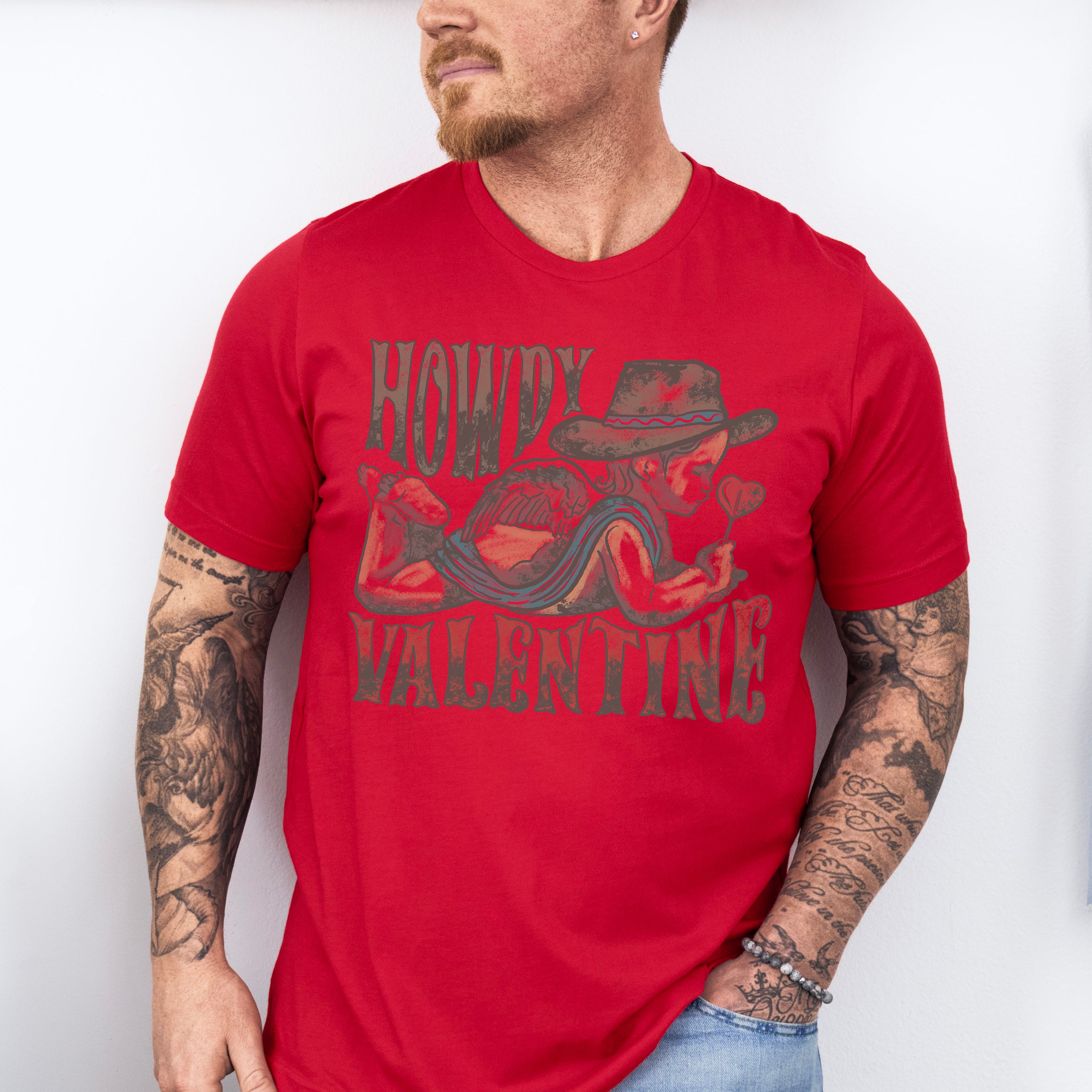 Howdy Valentine - Valentines Theme Unisex Crewneck T-Shirt Sweatshirt Hoodie