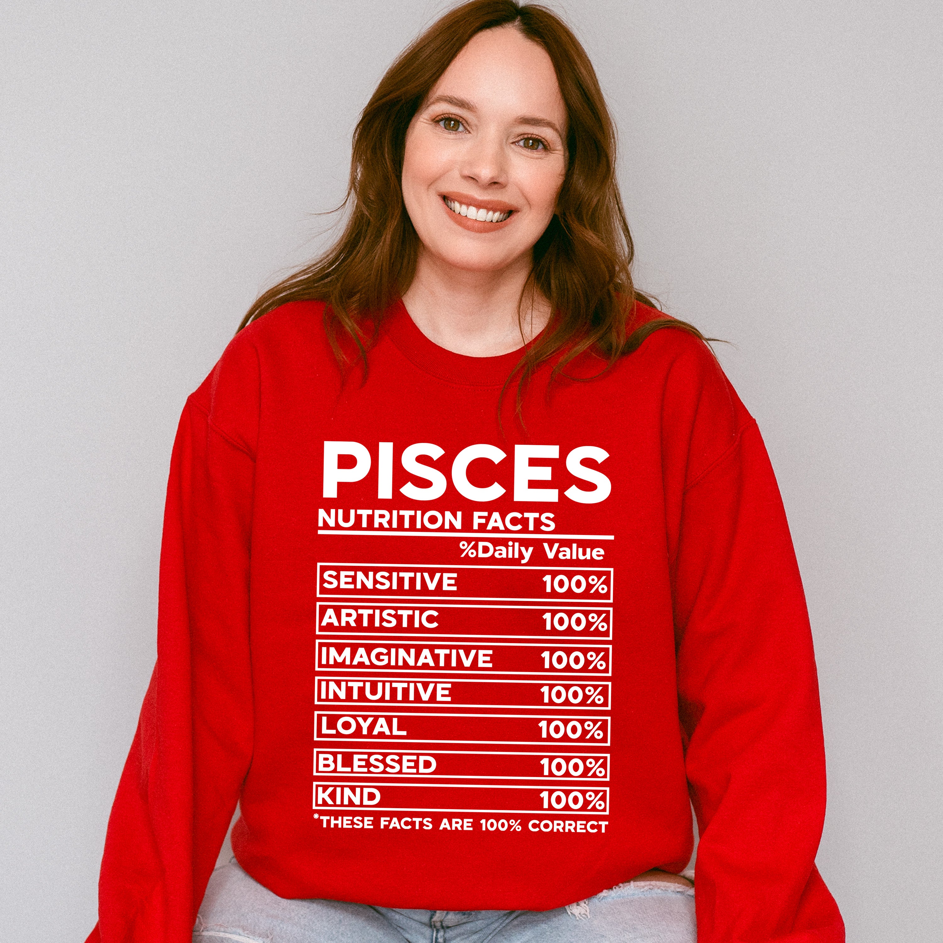 Pisces Nutrition Facts - Zodiac &amp; Horoscopes Unisex Crewneck T-Shirt Sweatshirt Hoodie