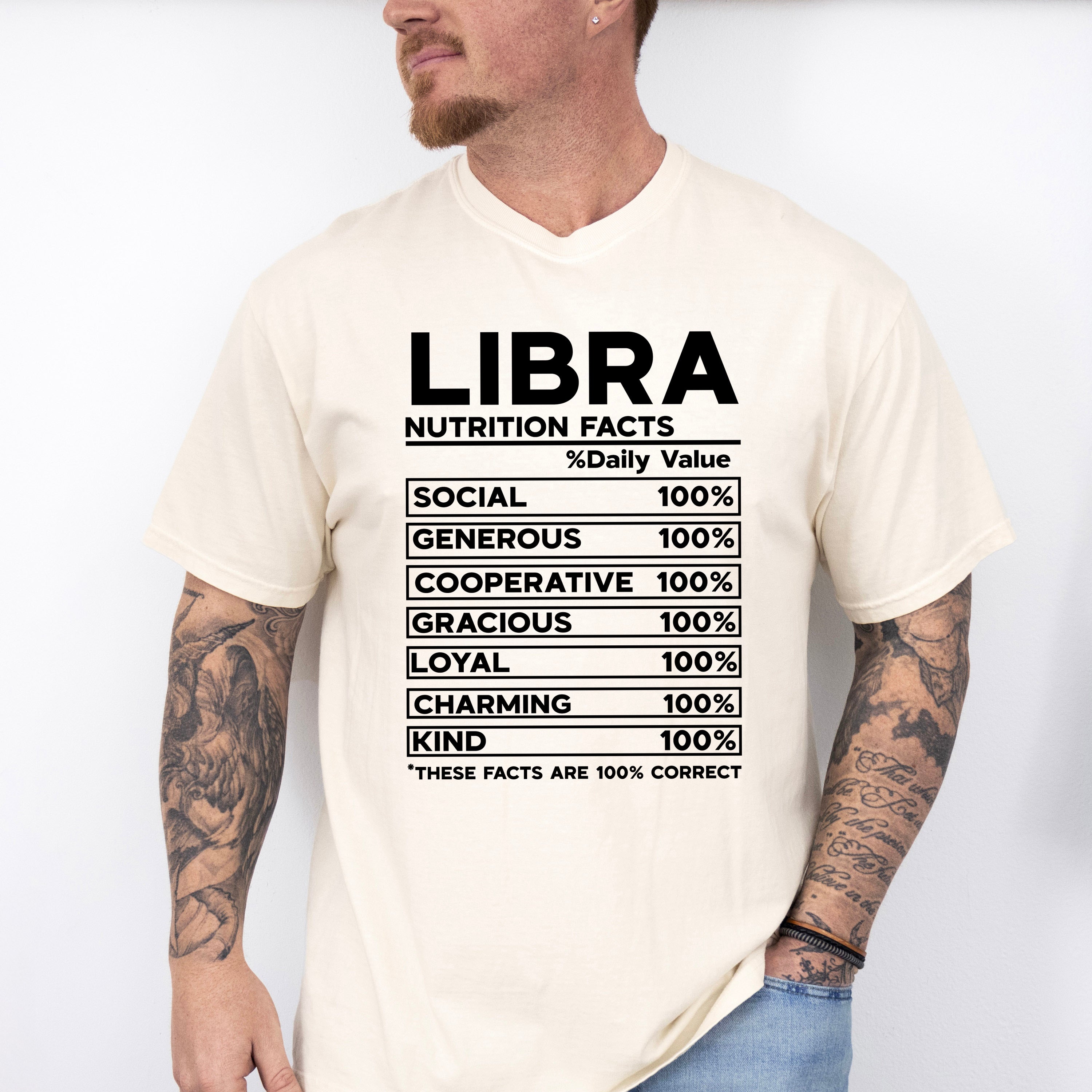 Libra Nutrition Facts - Zodiac &amp; Horoscopes Unisex Crewneck T-Shirt Sweatshirt Hoodie