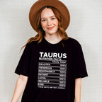 Taurus Nutrition Facts - Zodiac & Horoscopes Unisex Crewneck T-Shirt Sweatshirt Hoodie
