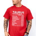 Taurus Nutrition Facts - Zodiac & Horoscopes Unisex Crewneck T-Shirt Sweatshirt Hoodie