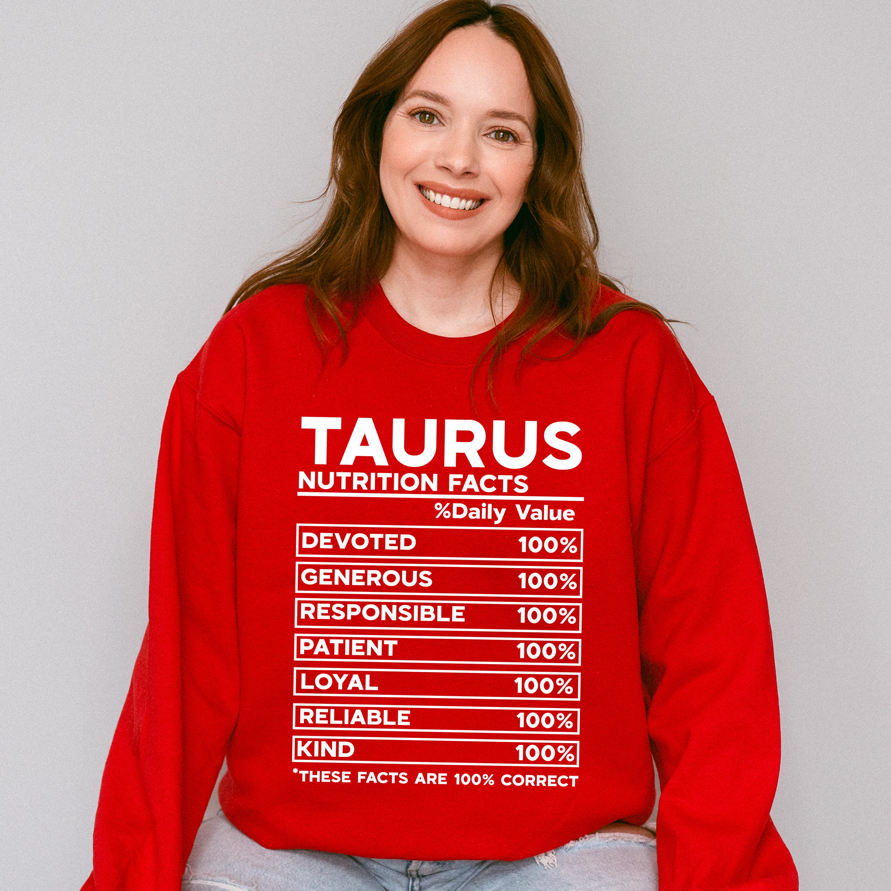 Taurus Nutrition Facts - Zodiac &amp; Horoscopes Unisex Crewneck T-Shirt Sweatshirt Hoodie