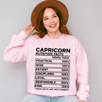 Capricorn Nutrition Facts - Zodiac & Horoscopes Unisex Crewneck T-Shirt Sweatshirt Hoodie
