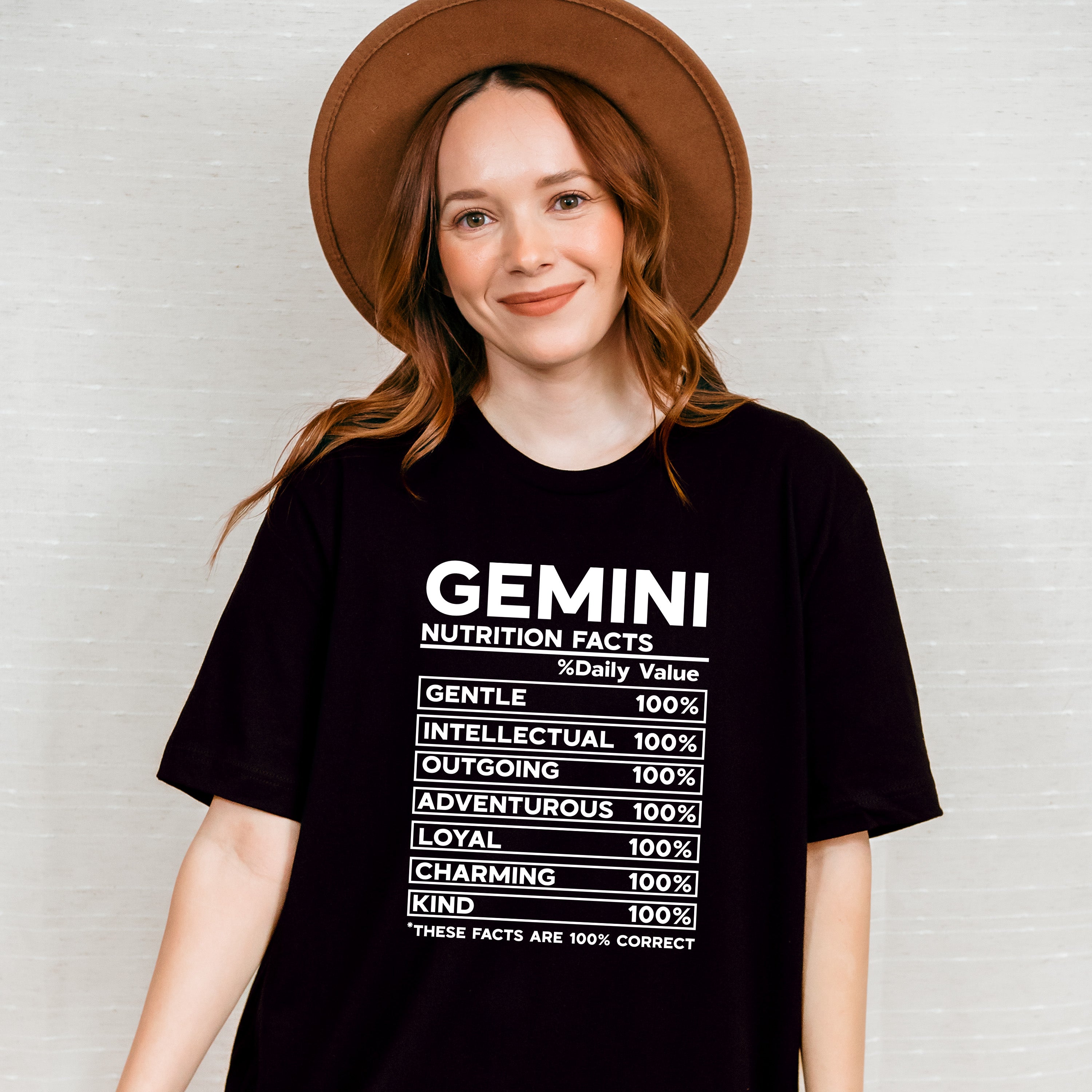 Gemini Nutrition Facts - Zodiac &amp; Horoscopes Unisex Crewneck T-Shirt Sweatshirt Hoodie