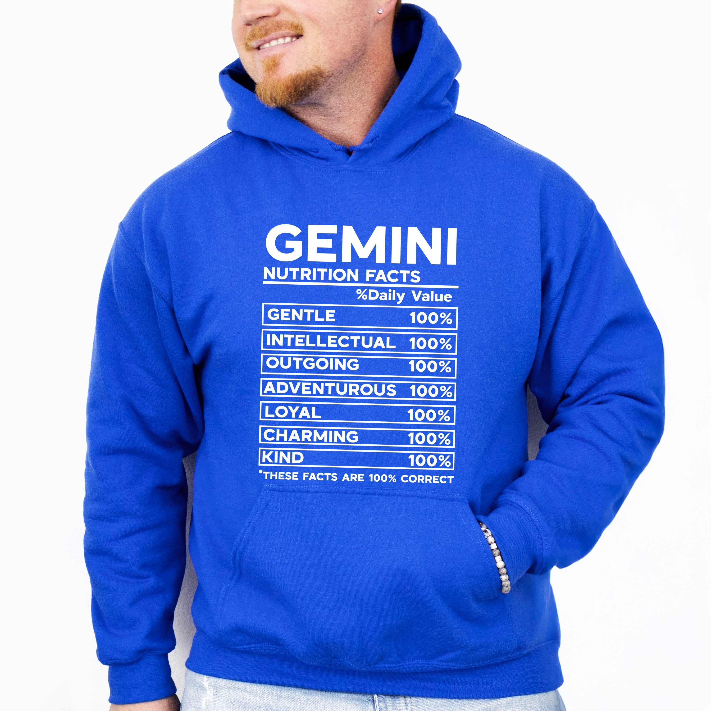 Gemini Nutrition Facts - Zodiac &amp; Horoscopes Unisex Crewneck T-Shirt Sweatshirt Hoodie