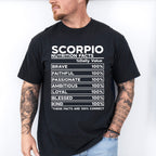 Scorpio Nutrition Facts - Zodiac & Horoscopes Unisex Crewneck T-Shirt Sweatshirt Hoodie