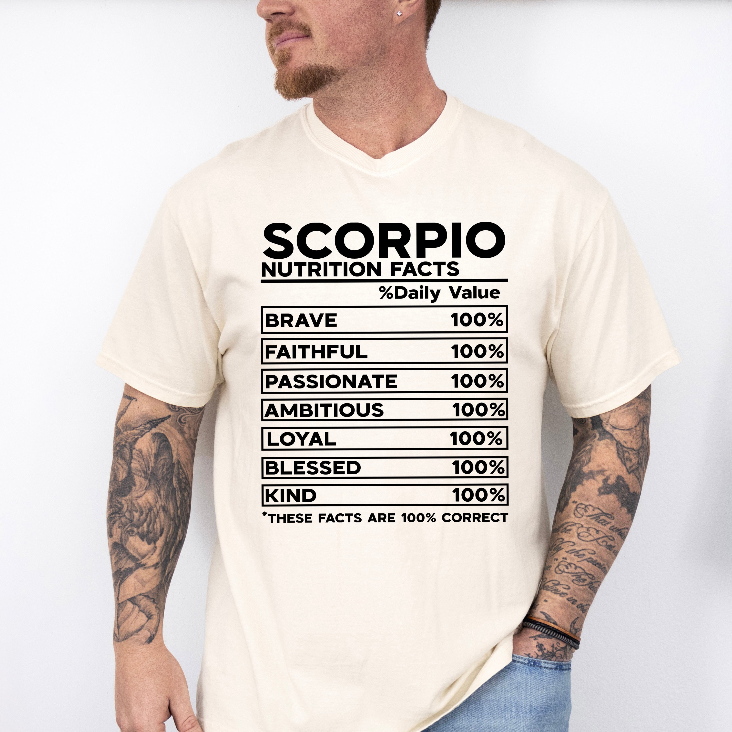 Scorpio Nutrition Facts - Zodiac &amp; Horoscopes Unisex Crewneck T-Shirt Sweatshirt Hoodie