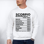Scorpio Nutrition Facts - Zodiac & Horoscopes Unisex Crewneck T-Shirt Sweatshirt Hoodie