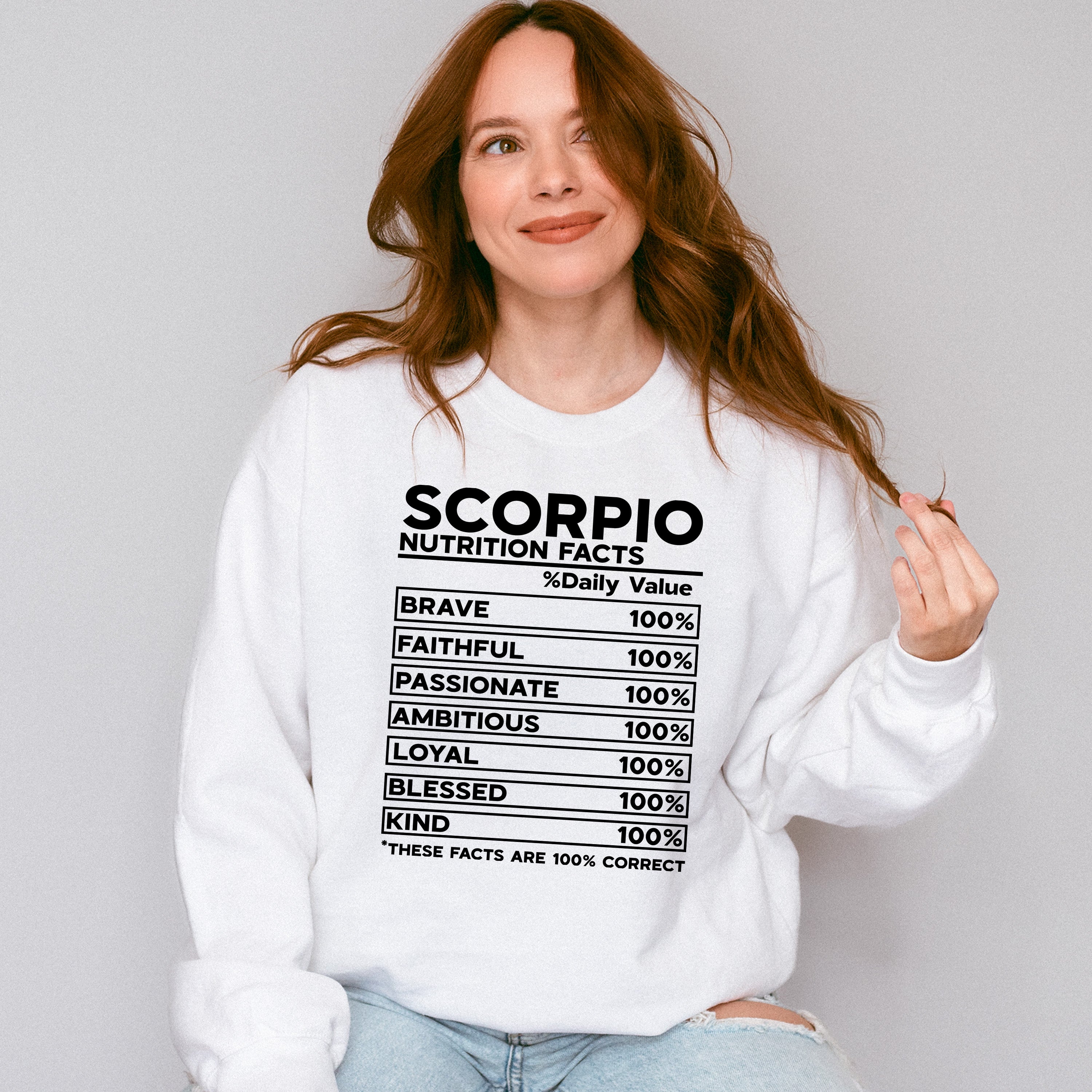 Scorpio Nutrition Facts - Zodiac &amp; Horoscopes Unisex Crewneck T-Shirt Sweatshirt Hoodie