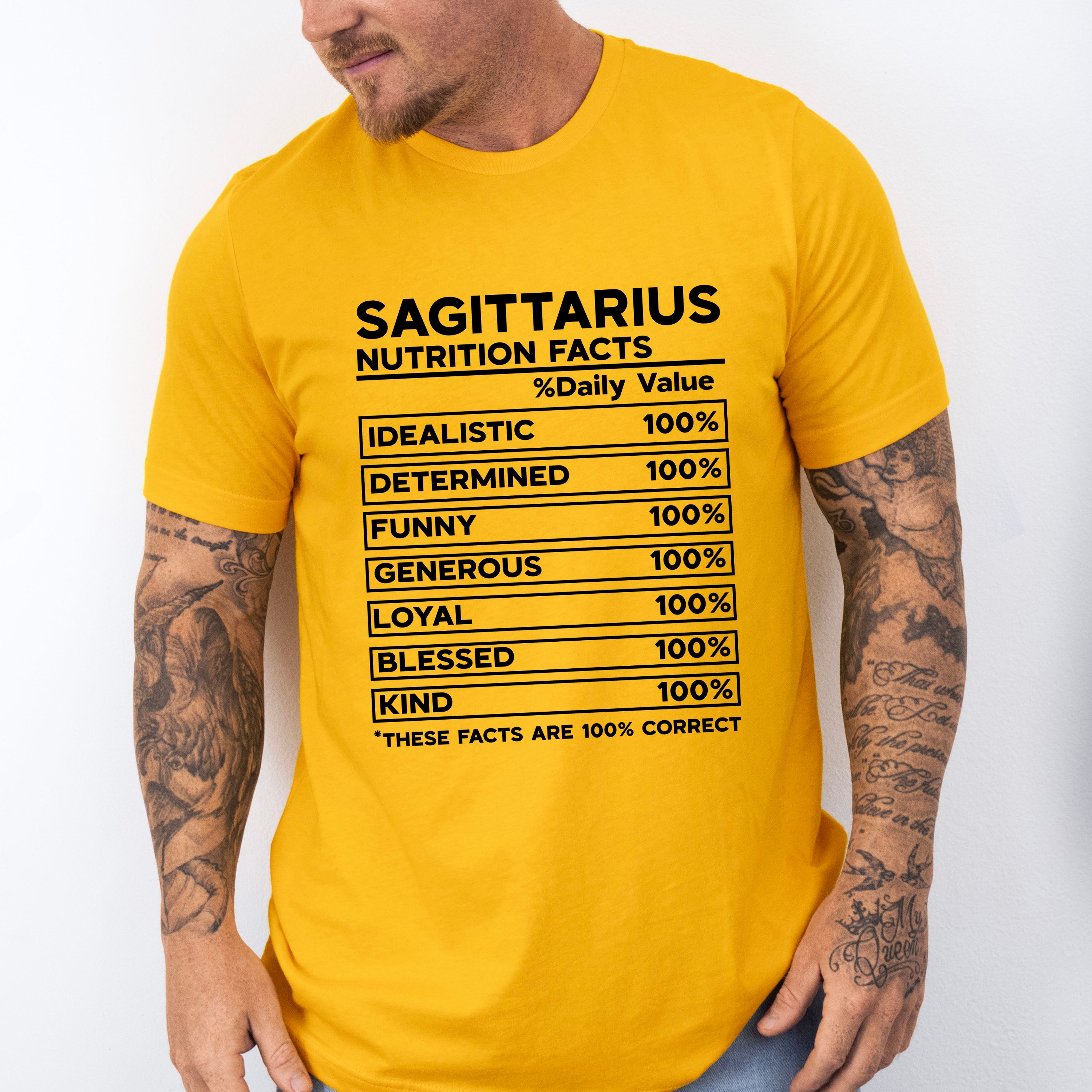 Sagittarius Nutrition Facts - Zodiac &amp; Horoscopes Unisex Crewneck T-Shirt Sweatshirt Hoodie