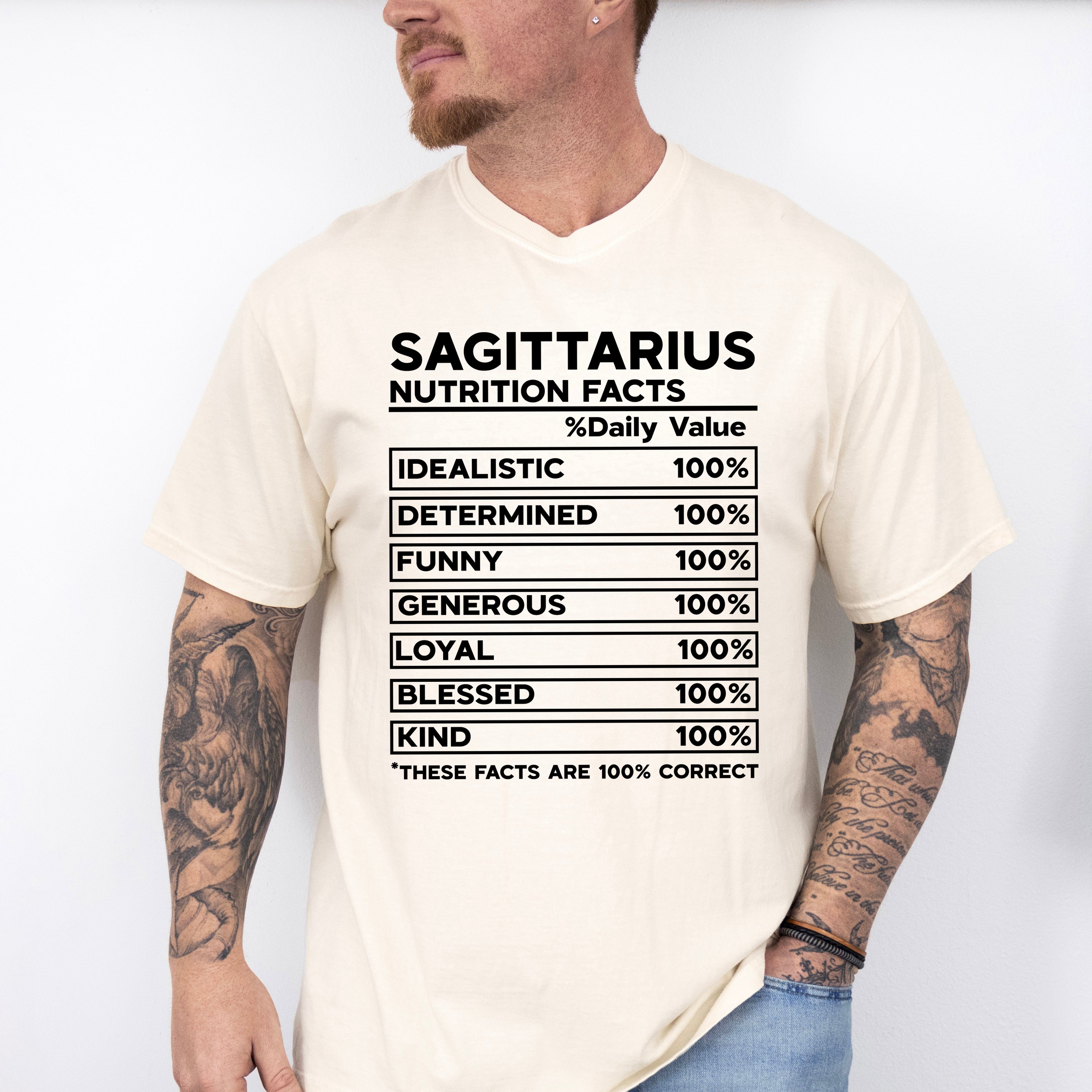 Sagittarius Nutrition Facts - Zodiac &amp; Horoscopes Unisex Crewneck T-Shirt Sweatshirt Hoodie