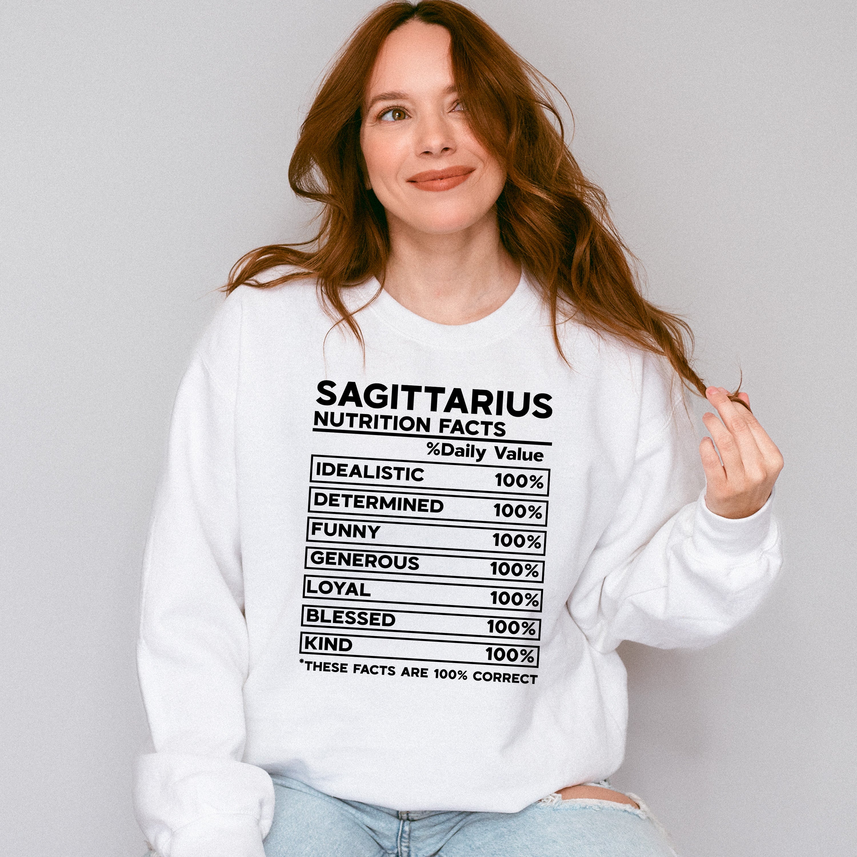 Sagittarius Nutrition Facts - Zodiac &amp; Horoscopes Unisex Crewneck T-Shirt Sweatshirt Hoodie