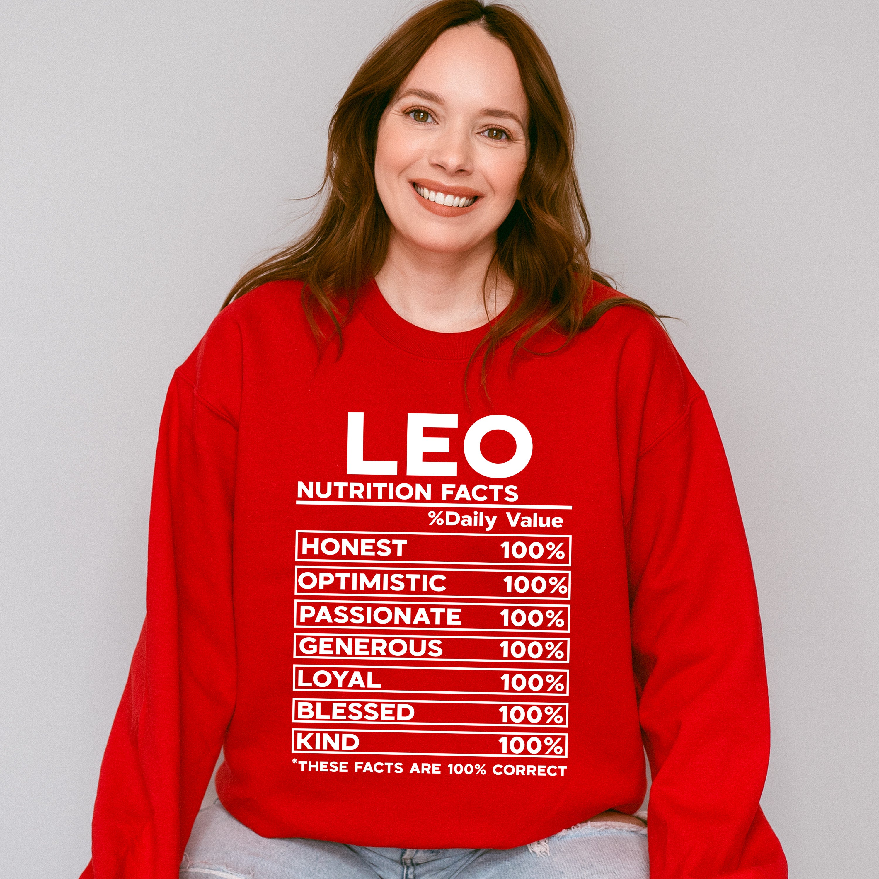 Leo Nutrition Facts - Zodiac &amp; Horoscopes Unisex Crewneck T-Shirt Sweatshirt Hoodie