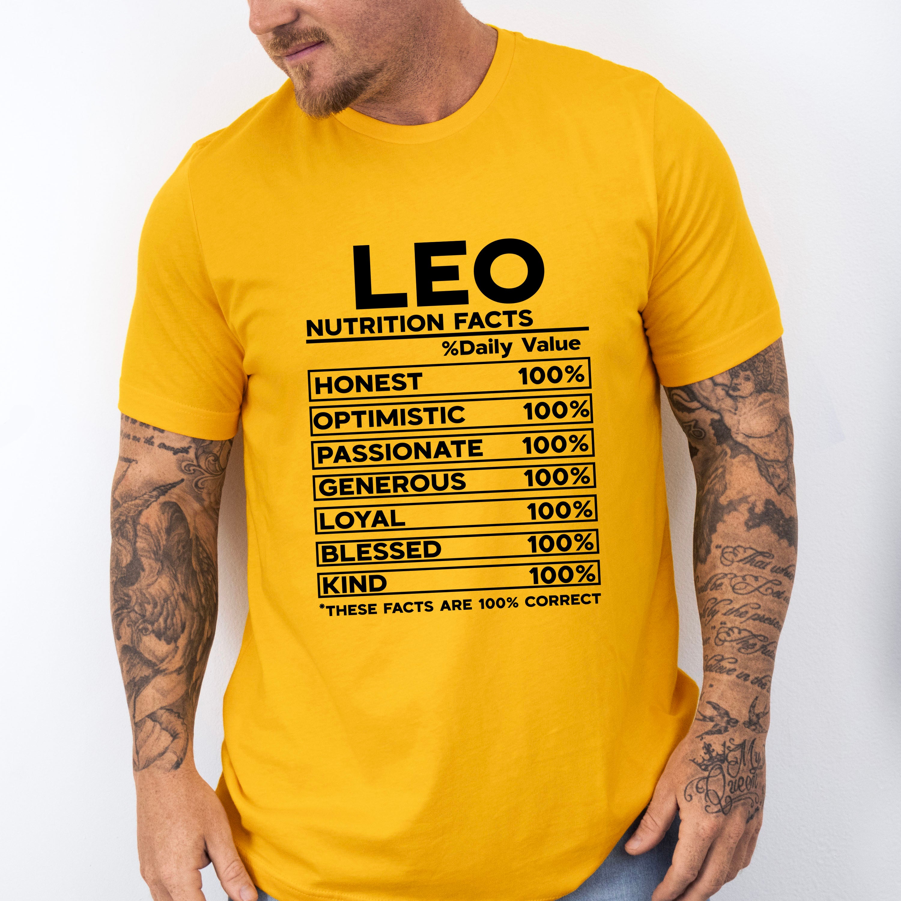 Leo Nutrition Facts - Zodiac &amp; Horoscopes Unisex Crewneck T-Shirt Sweatshirt Hoodie