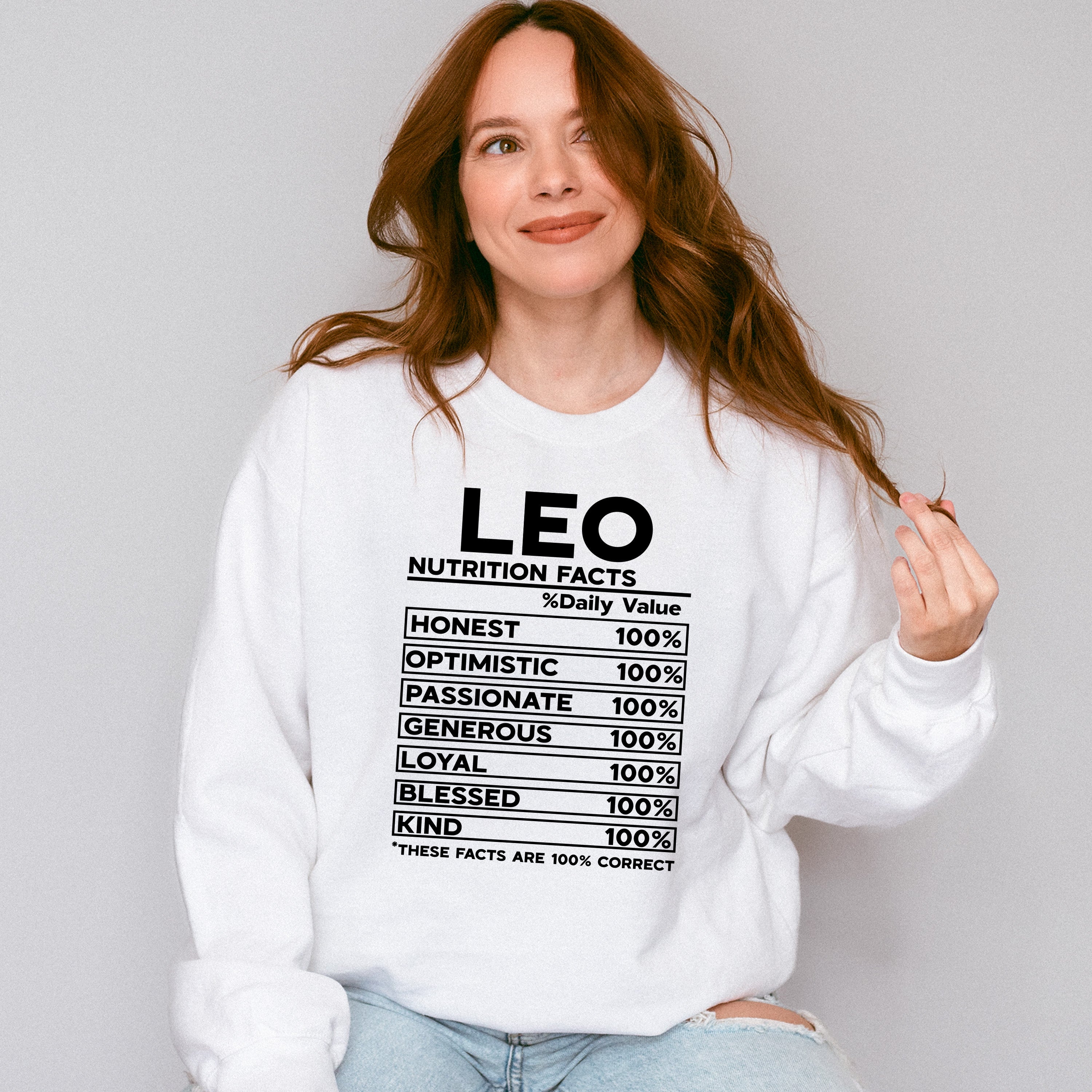 Leo Nutrition Facts - Zodiac &amp; Horoscopes Unisex Crewneck T-Shirt Sweatshirt Hoodie
