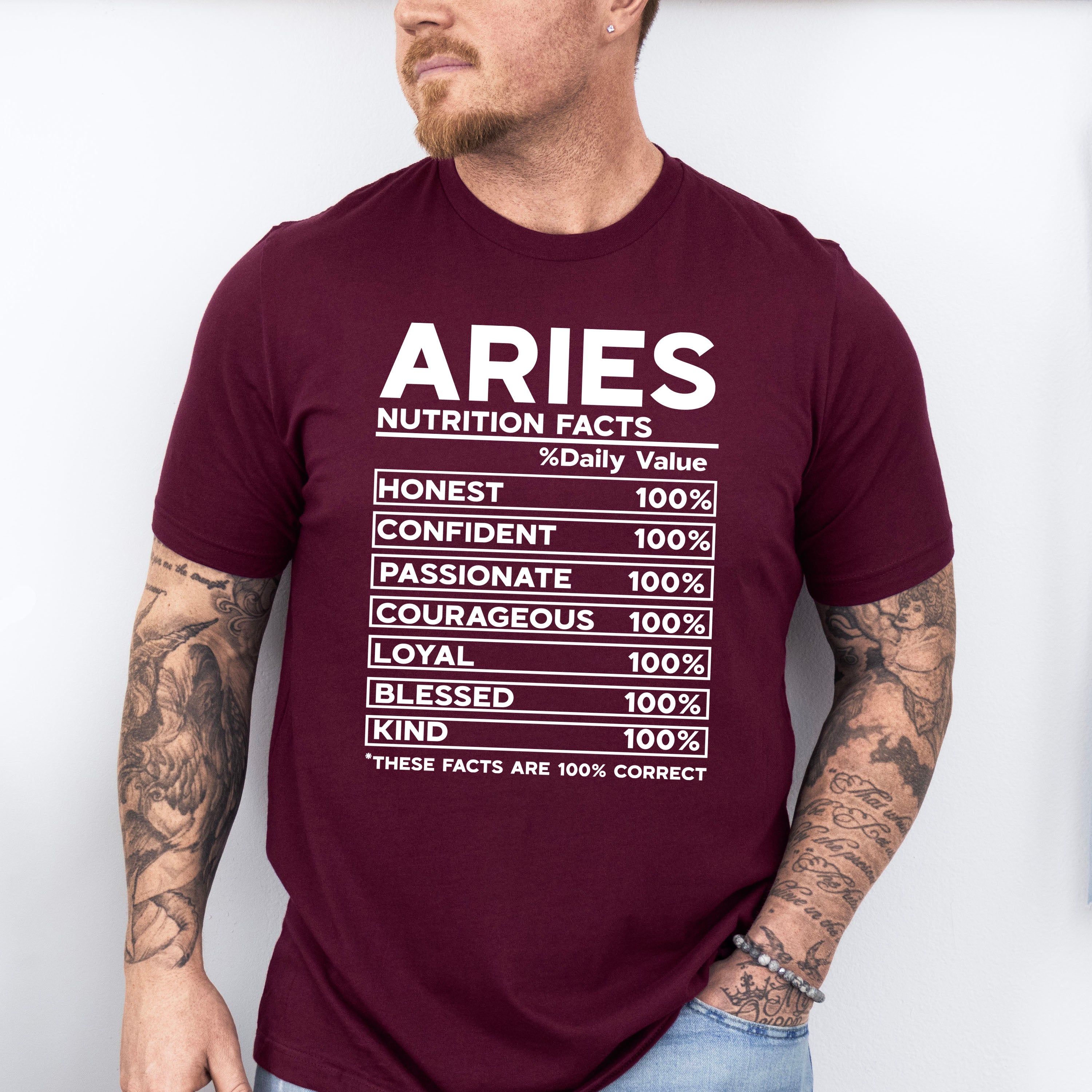 Aries Nutrition Facts - Zodiac &amp; Horoscopes Unisex Crewneck T-Shirt Sweatshirt Hoodie