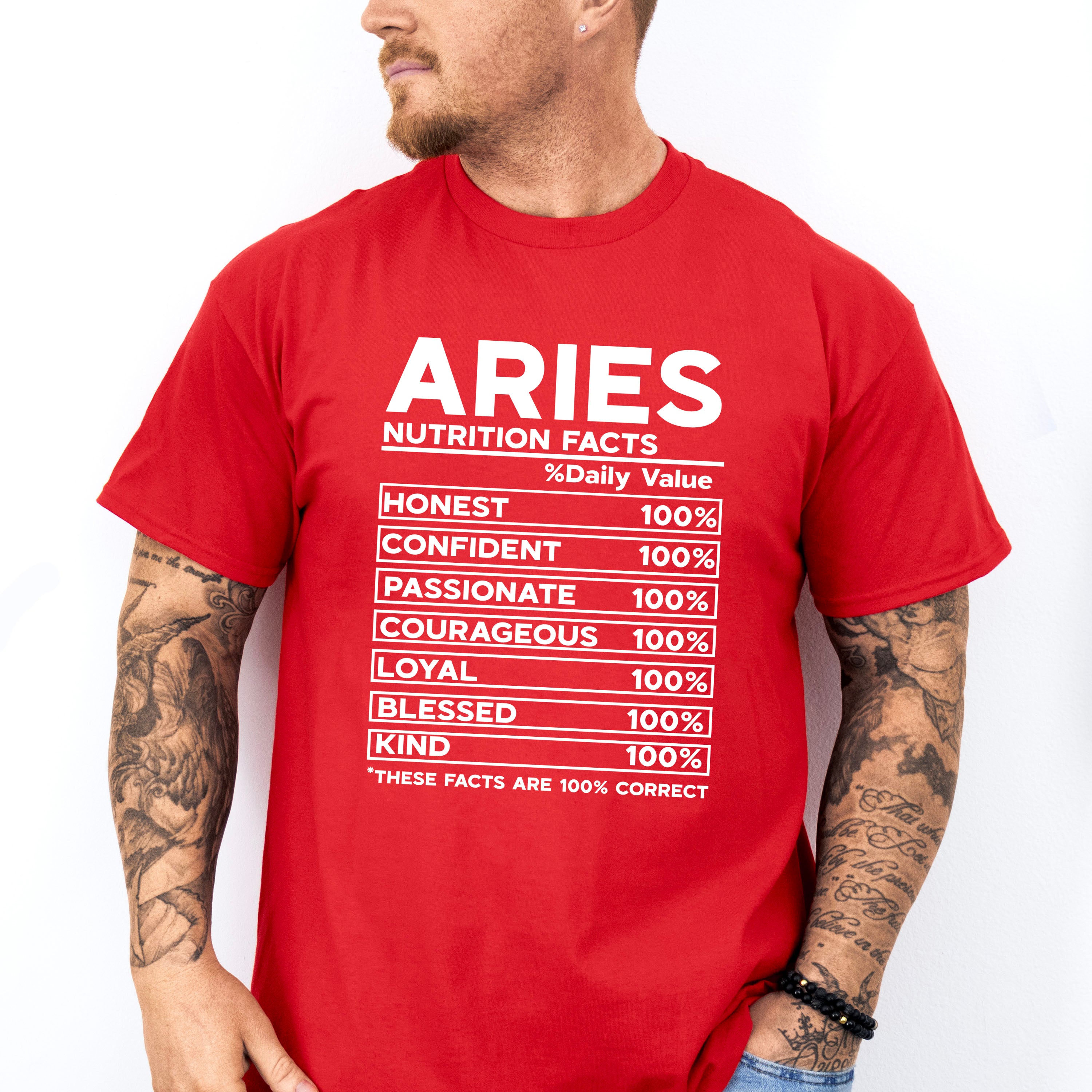 Aries Nutrition Facts - Zodiac &amp; Horoscopes Unisex Crewneck T-Shirt Sweatshirt Hoodie