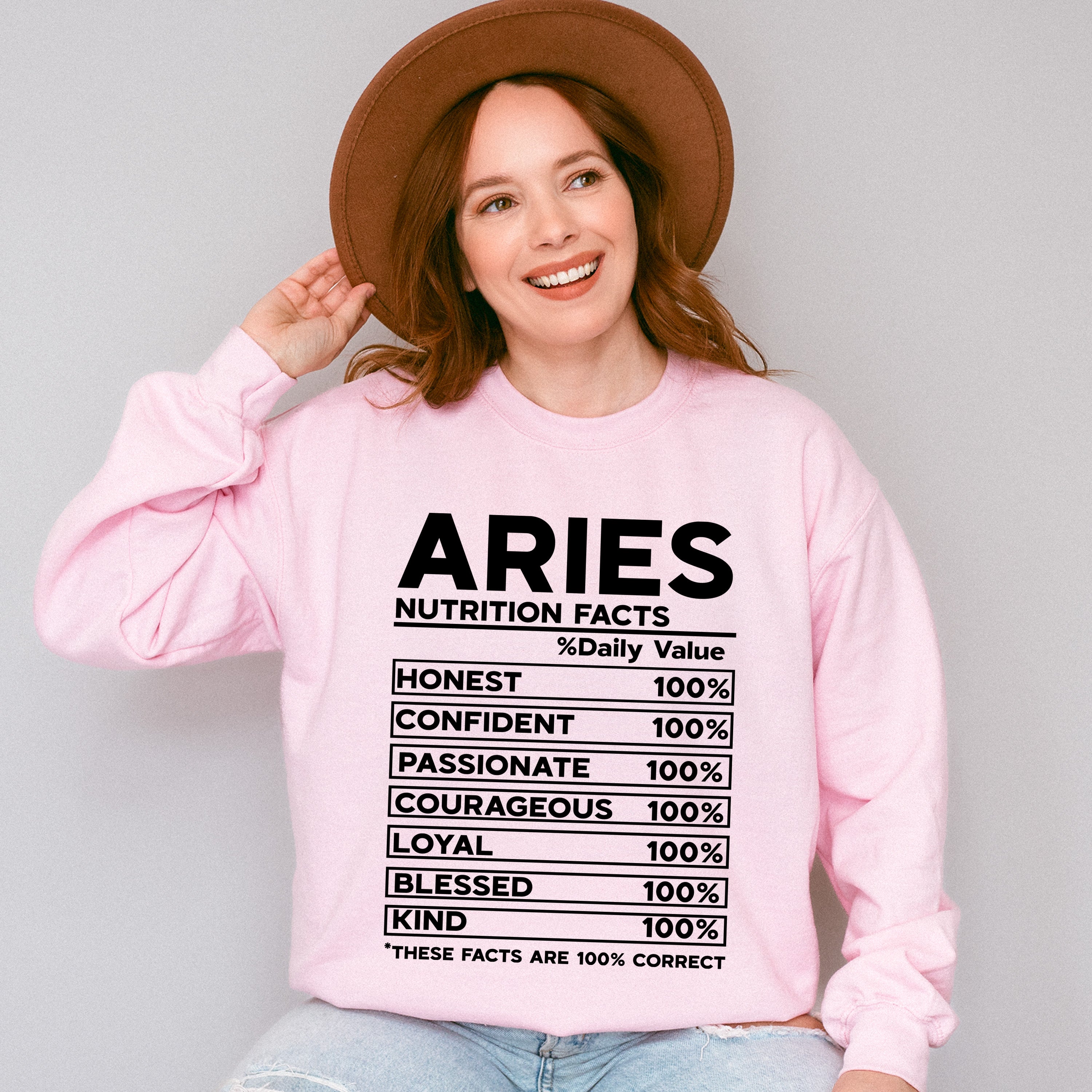 Aries Nutrition Facts - Zodiac &amp; Horoscopes Unisex Crewneck T-Shirt Sweatshirt Hoodie