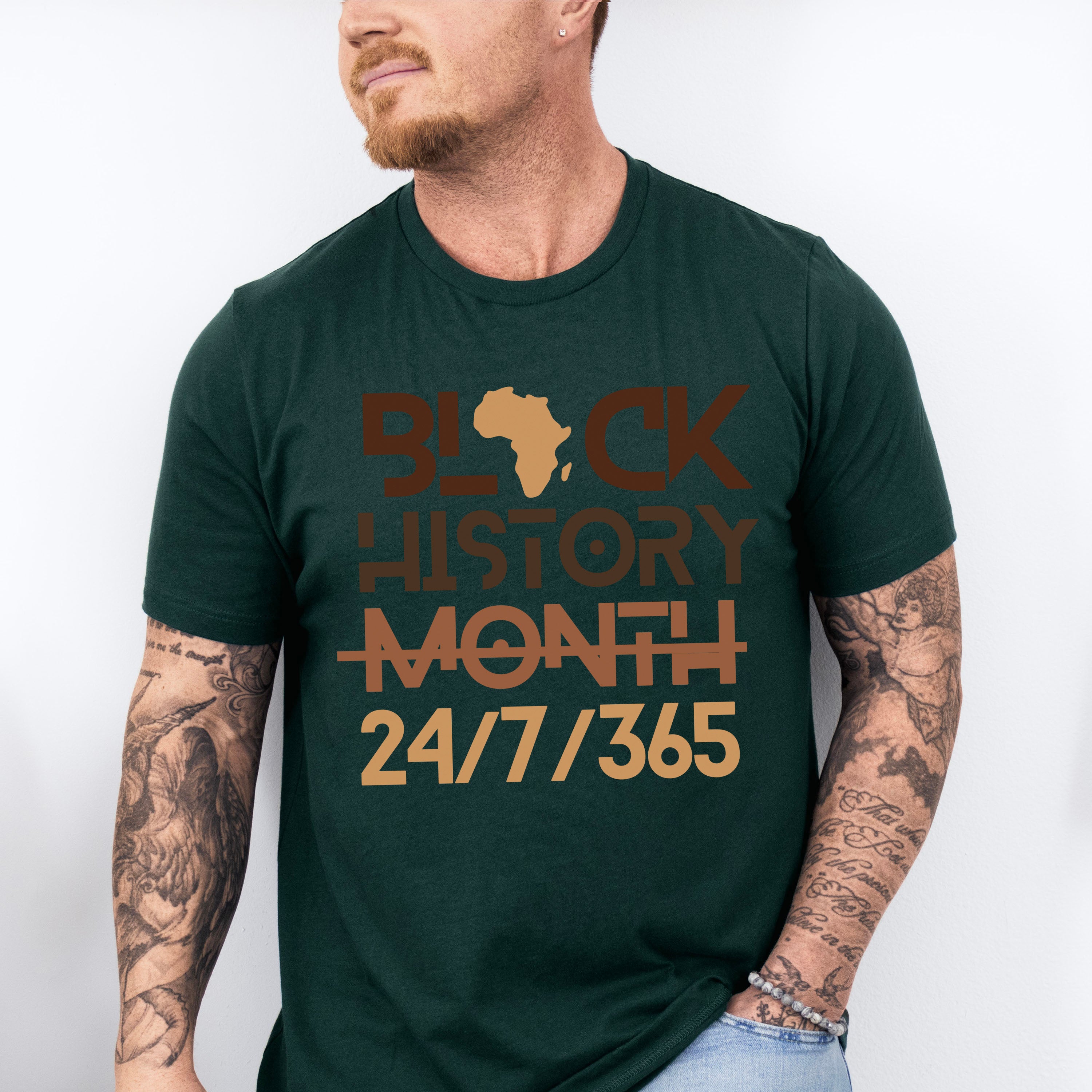 Black History Month 24/7/365 Black Lives Matter Unisex Crewneck T-Shirt Sweatshirt Hoodie