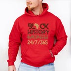 Black History Month 24/7/365 Black Lives Matter Unisex Crewneck T-Shirt Sweatshirt Hoodie