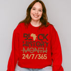 Black History Month 24/7/365 Black Lives Matter Unisex Crewneck T-Shirt Sweatshirt Hoodie