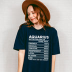 Aquarius Nutrition Facts - Zodiac & Horoscopes Unisex Crewneck T-Shirt Sweatshirt Hoodie