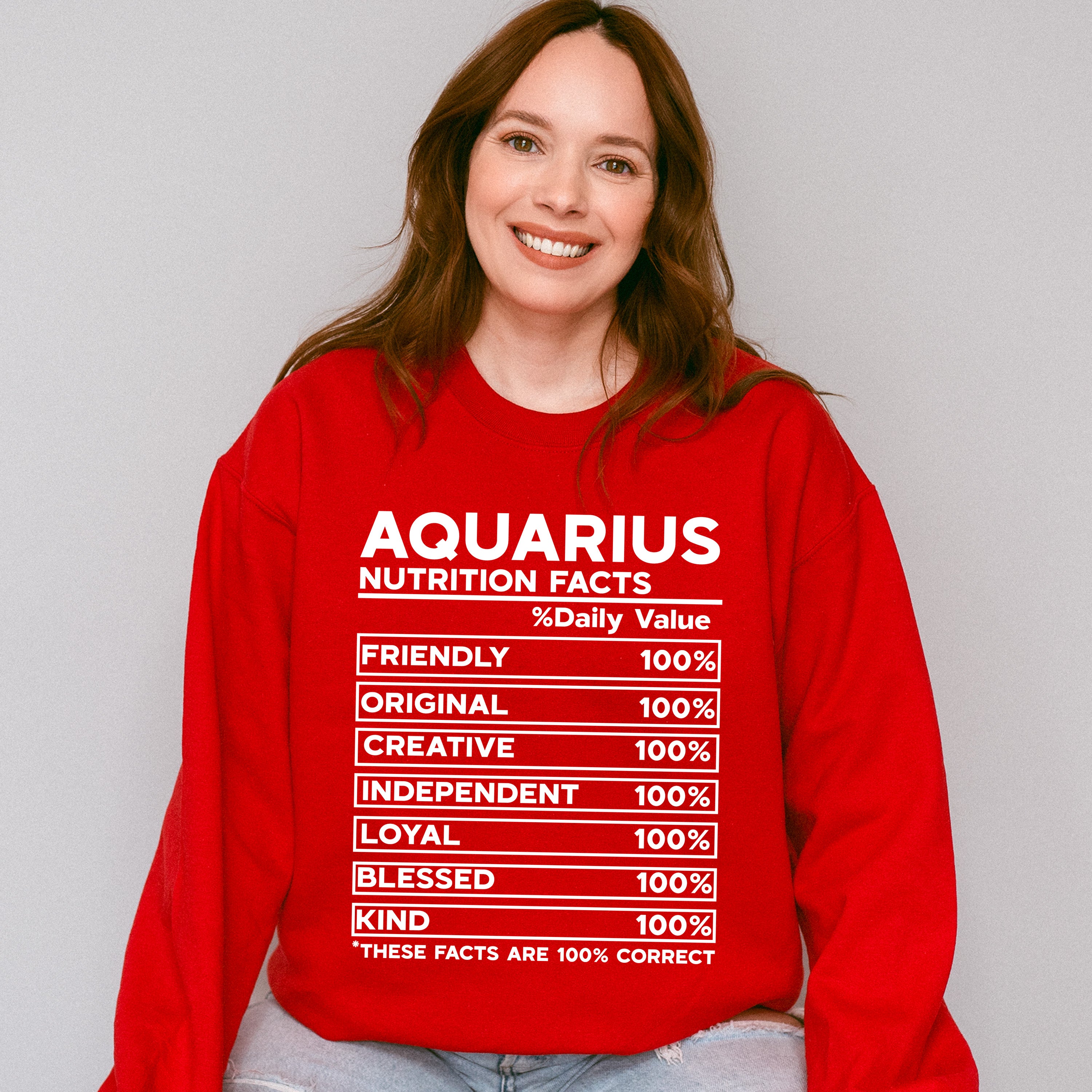 Aquarius Nutrition Facts - Zodiac &amp; Horoscopes Unisex Crewneck T-Shirt Sweatshirt Hoodie