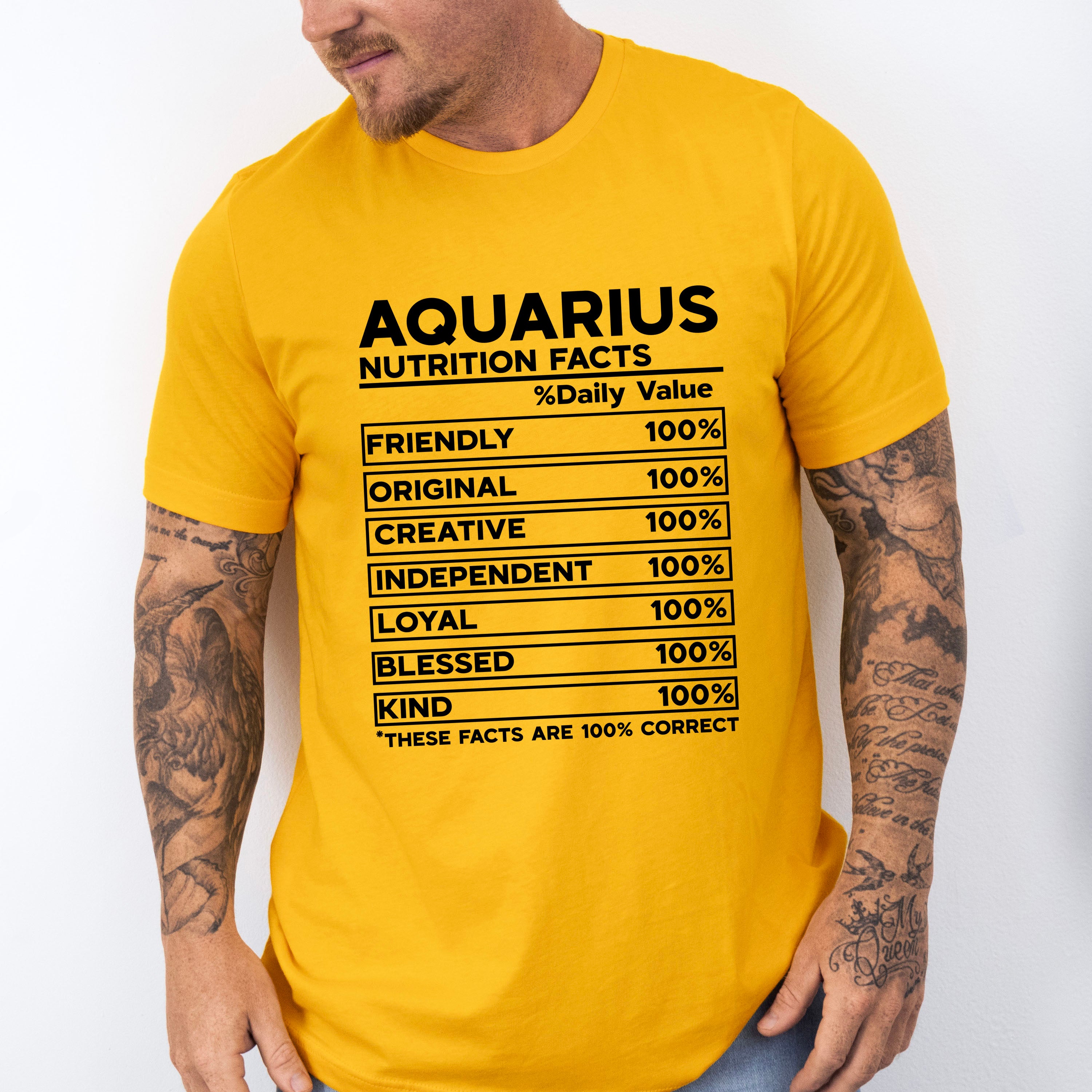 Aquarius Nutrition Facts - Zodiac &amp; Horoscopes Unisex Crewneck T-Shirt Sweatshirt Hoodie