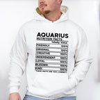 Aquarius Nutrition Facts - Zodiac & Horoscopes Unisex Crewneck T-Shirt Sweatshirt Hoodie