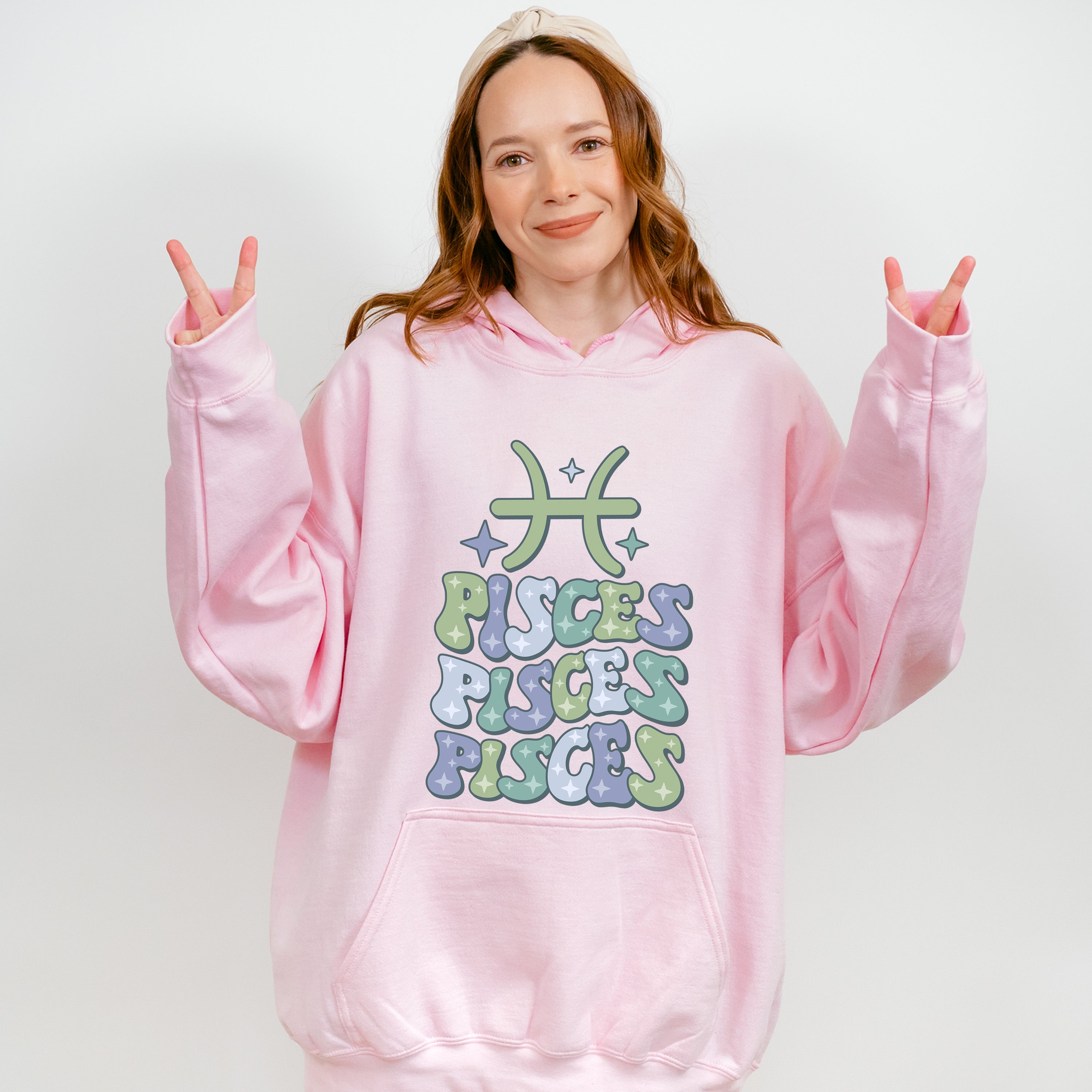 Groovy Pisces Design - Zodiac &amp; Horoscopes Unisex Crewneck T-Shirt Sweatshirt Hoodie
