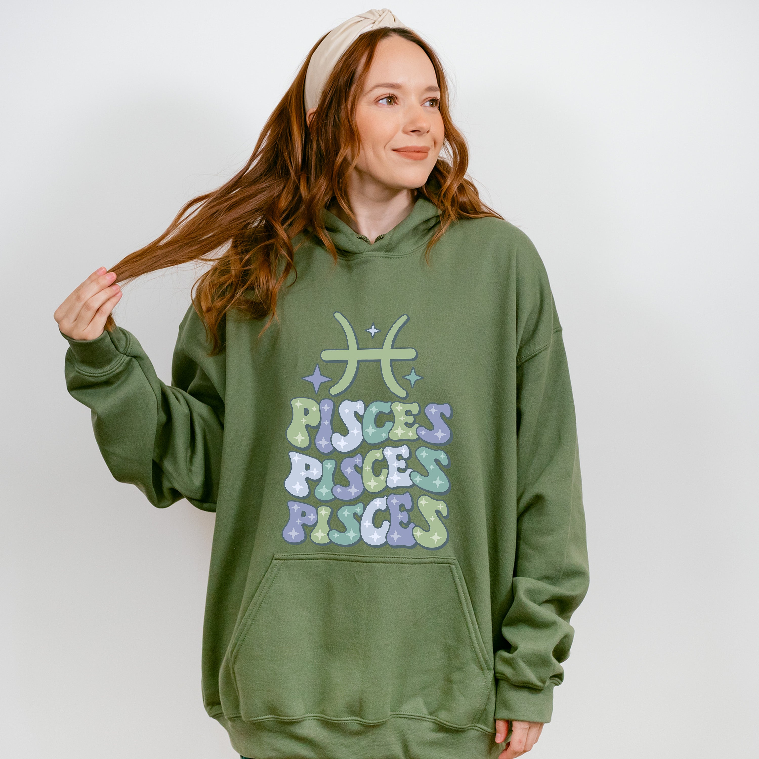 Groovy Pisces Design - Zodiac &amp; Horoscopes Unisex Crewneck T-Shirt Sweatshirt Hoodie