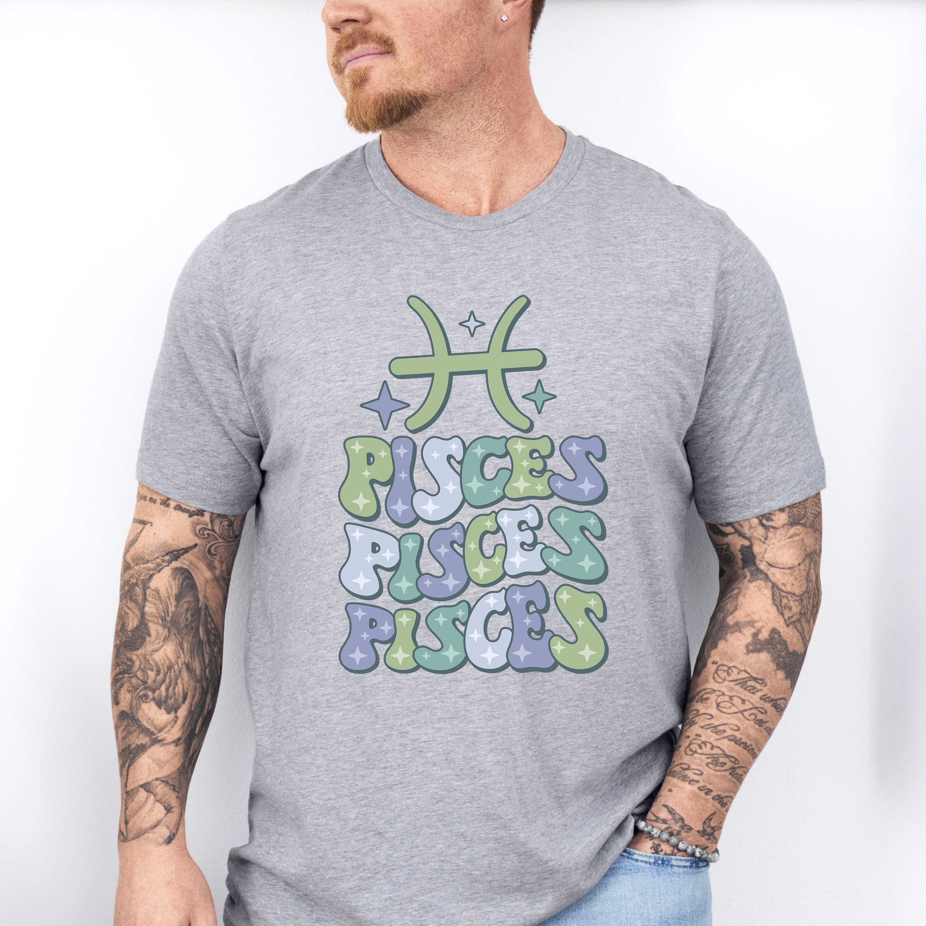 Groovy Pisces Design - Zodiac &amp; Horoscopes Unisex Crewneck T-Shirt Sweatshirt Hoodie