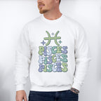 Groovy Pisces Design - Zodiac & Horoscopes Unisex Crewneck T-Shirt Sweatshirt Hoodie