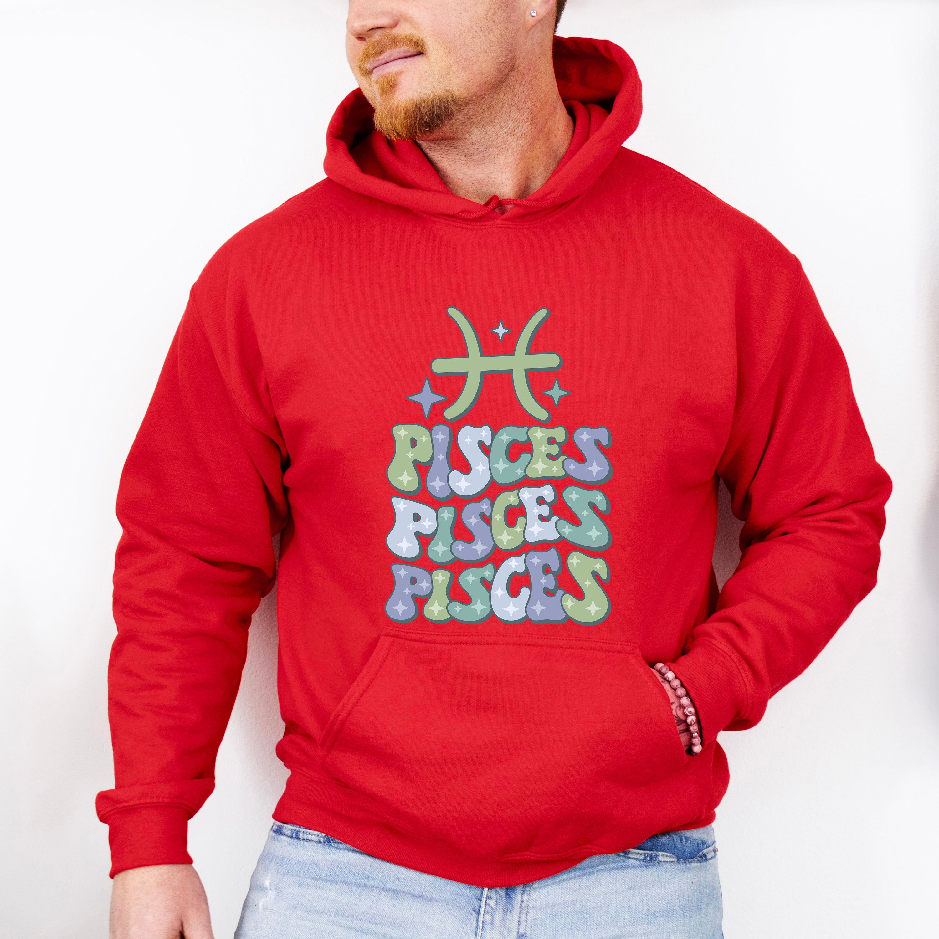 Groovy Pisces Design - Zodiac &amp; Horoscopes Unisex Crewneck T-Shirt Sweatshirt Hoodie