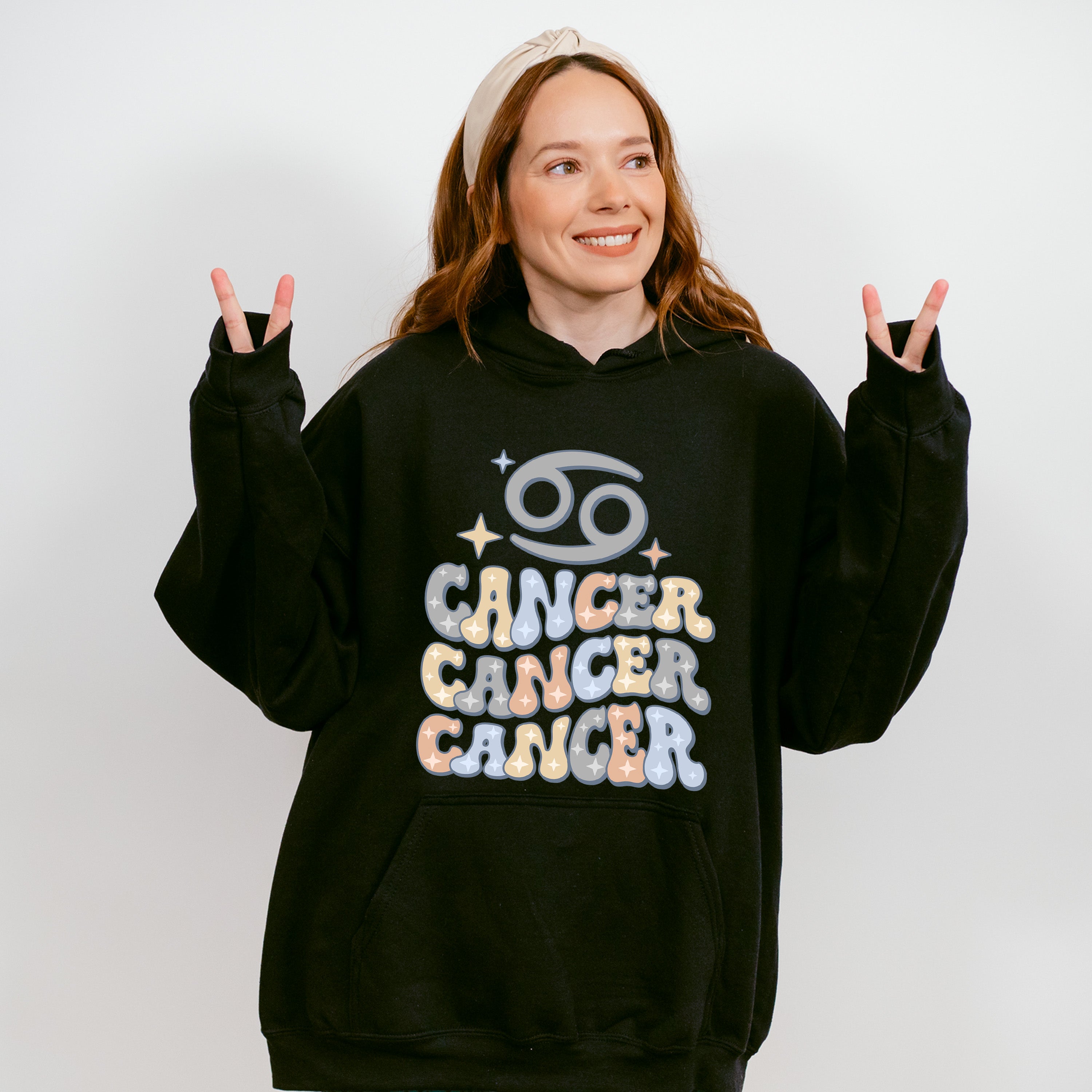 Groovy Cancer Design - Zodiac &amp; Horoscopes Unisex Crewneck T-Shirt Sweatshirt Hoodie