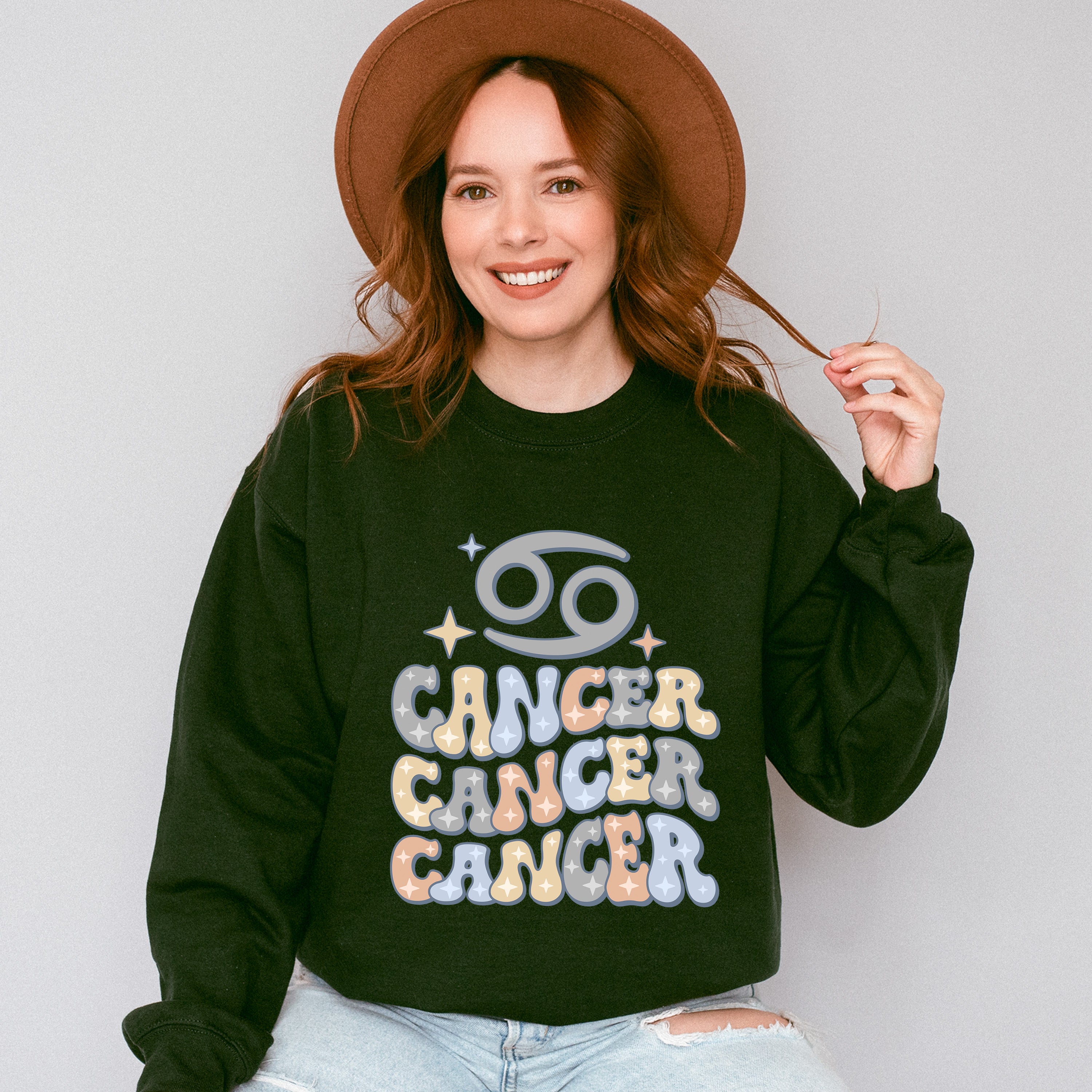 Groovy Cancer Design - Zodiac &amp; Horoscopes Unisex Crewneck T-Shirt Sweatshirt Hoodie