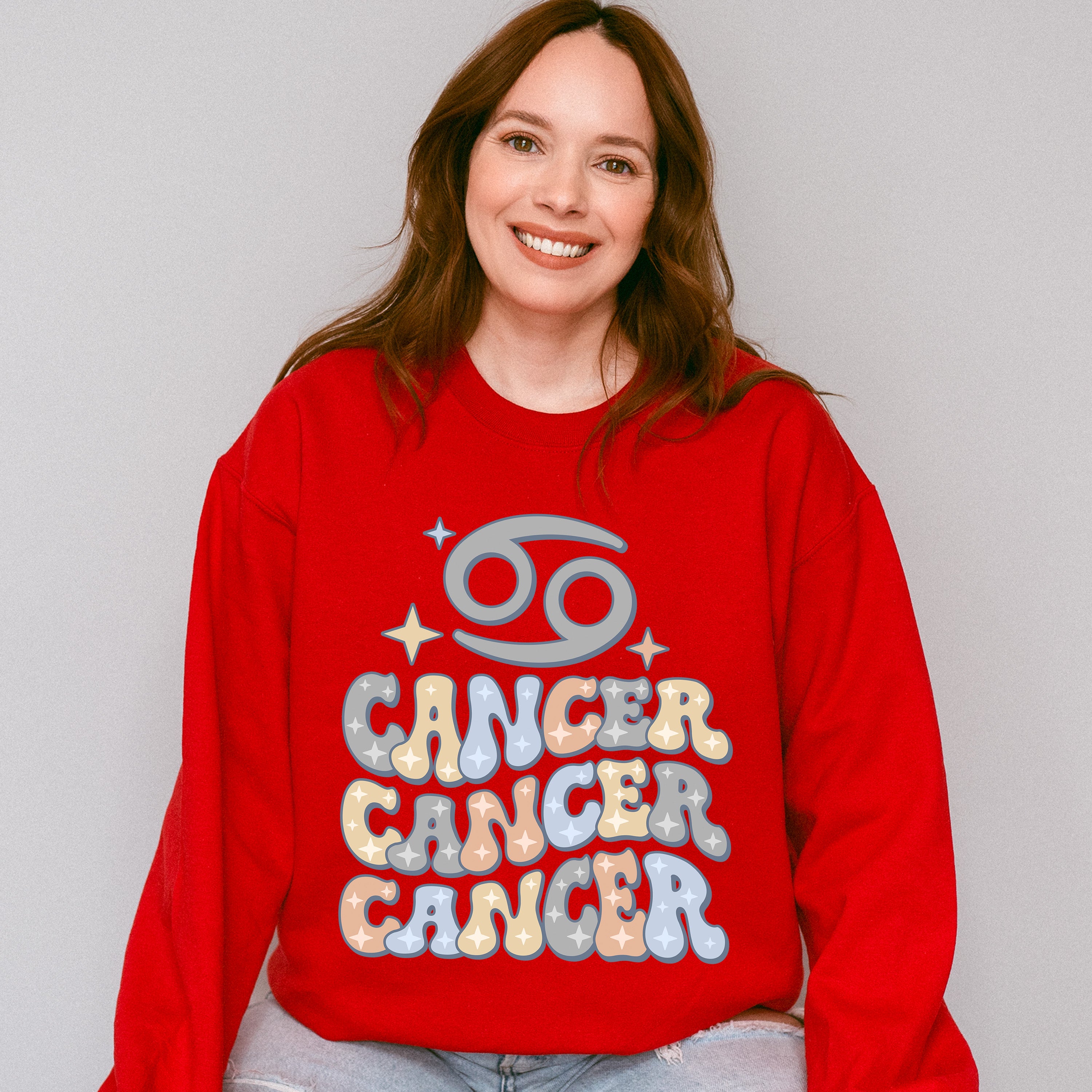 Groovy Cancer Design - Zodiac &amp; Horoscopes Unisex Crewneck T-Shirt Sweatshirt Hoodie