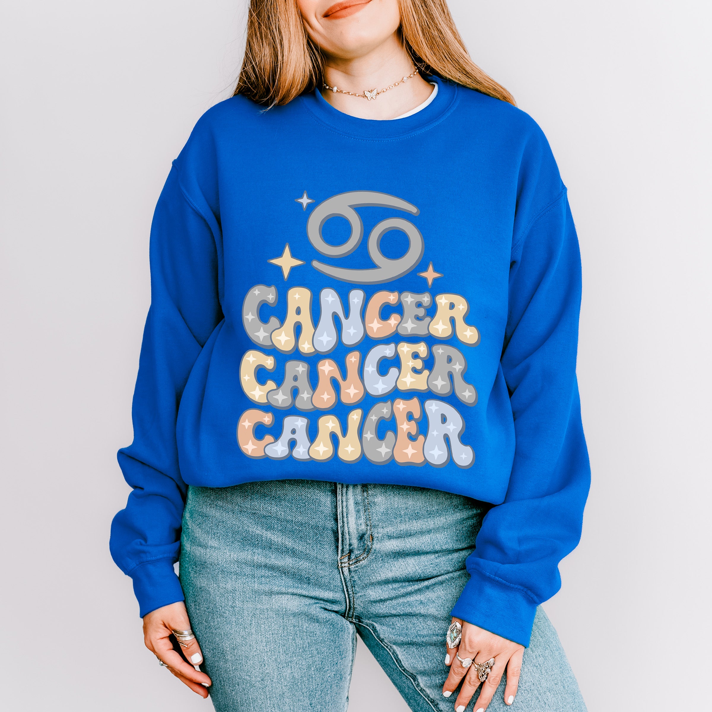Groovy Cancer Design - Zodiac &amp; Horoscopes Unisex Crewneck T-Shirt Sweatshirt Hoodie