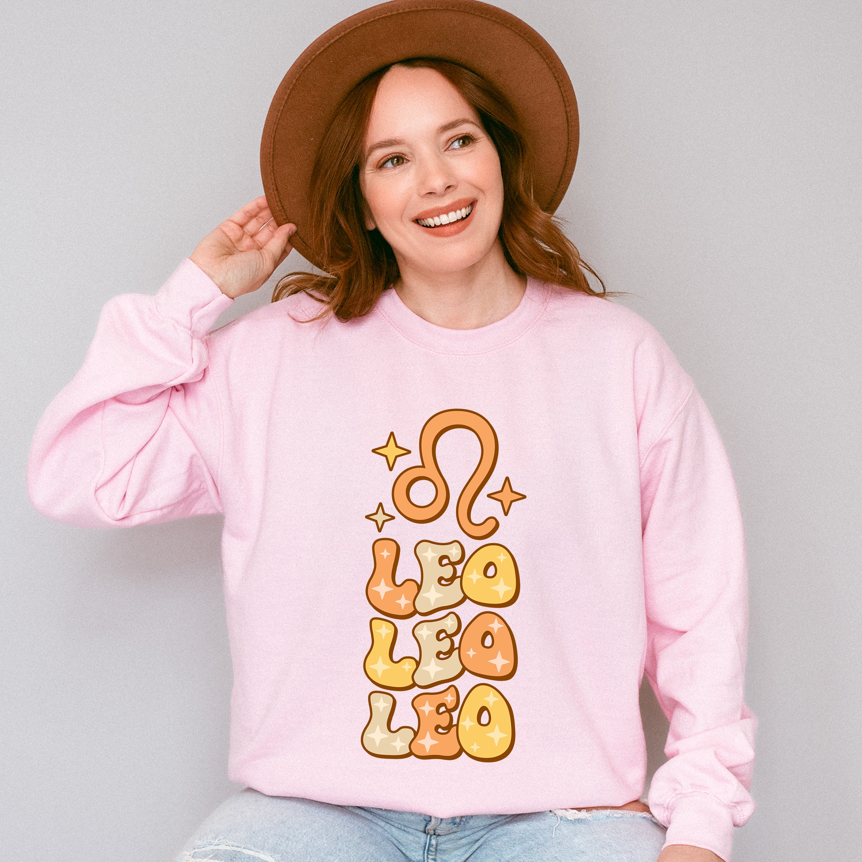 Groovy Leo Design - Zodiac &amp; Horoscopes Unisex Crewneck T-Shirt Sweatshirt Hoodie