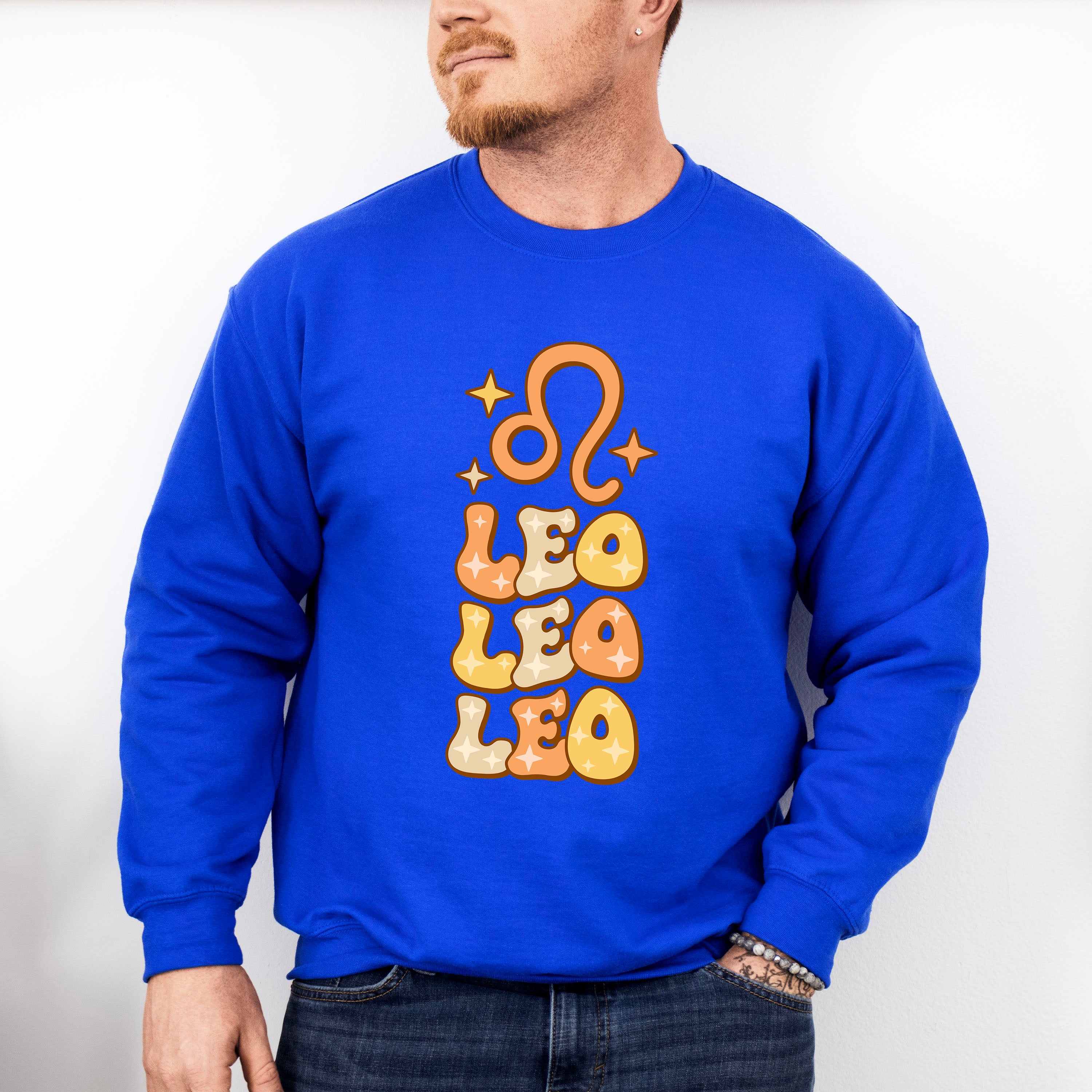 Groovy Leo Design - Zodiac &amp; Horoscopes Unisex Crewneck T-Shirt Sweatshirt Hoodie