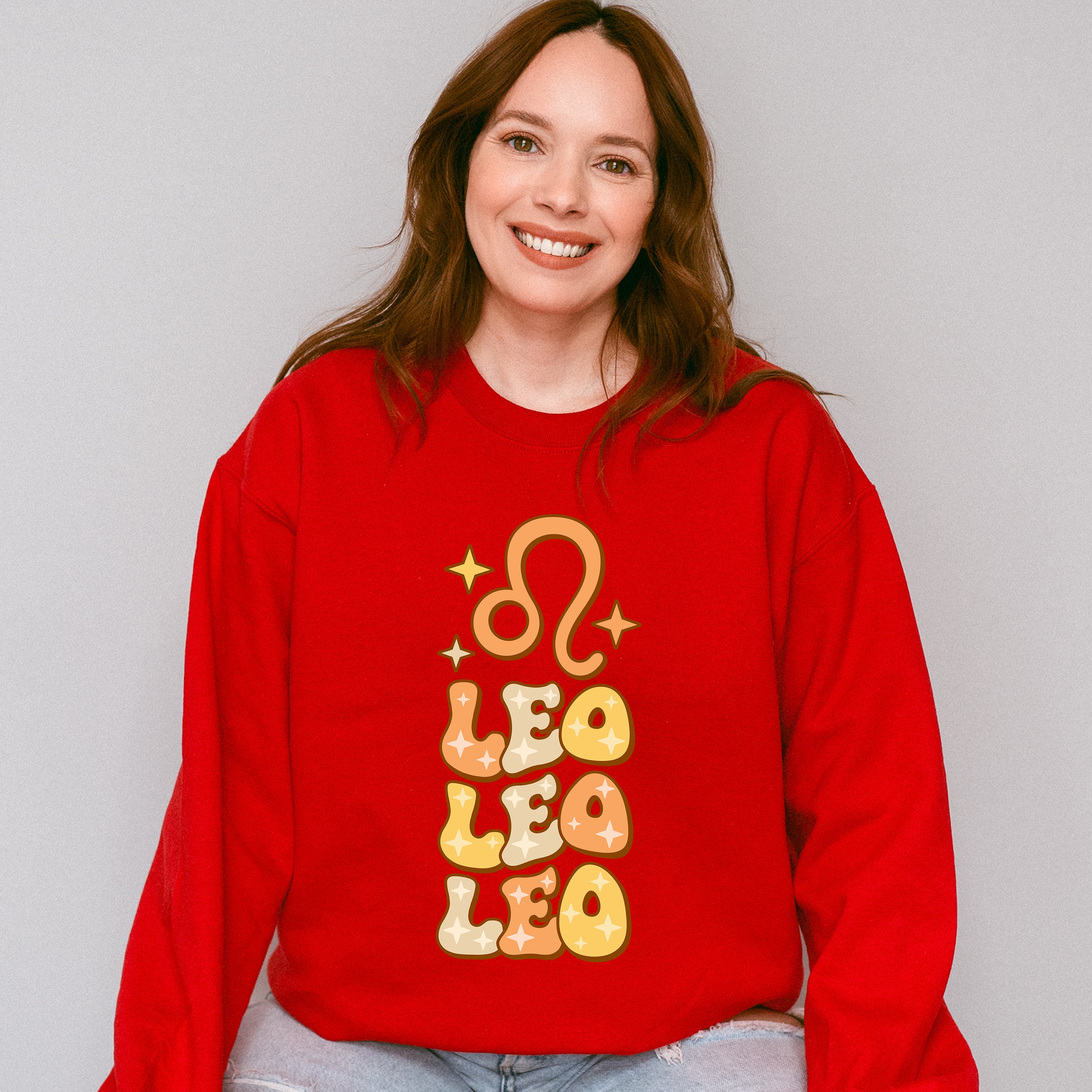Groovy Leo Design - Zodiac &amp; Horoscopes Unisex Crewneck T-Shirt Sweatshirt Hoodie