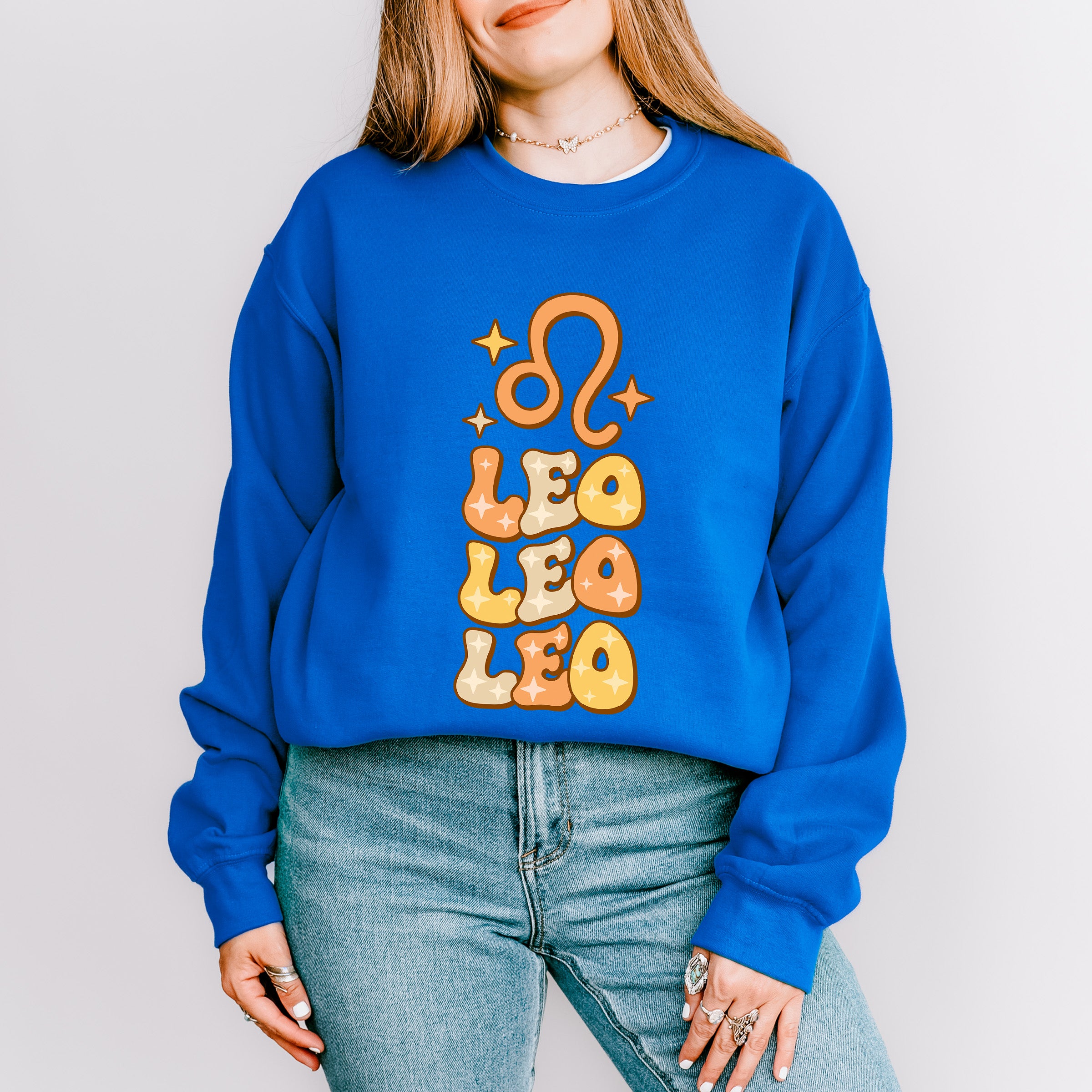 Groovy Leo Design - Zodiac &amp; Horoscopes Unisex Crewneck T-Shirt Sweatshirt Hoodie