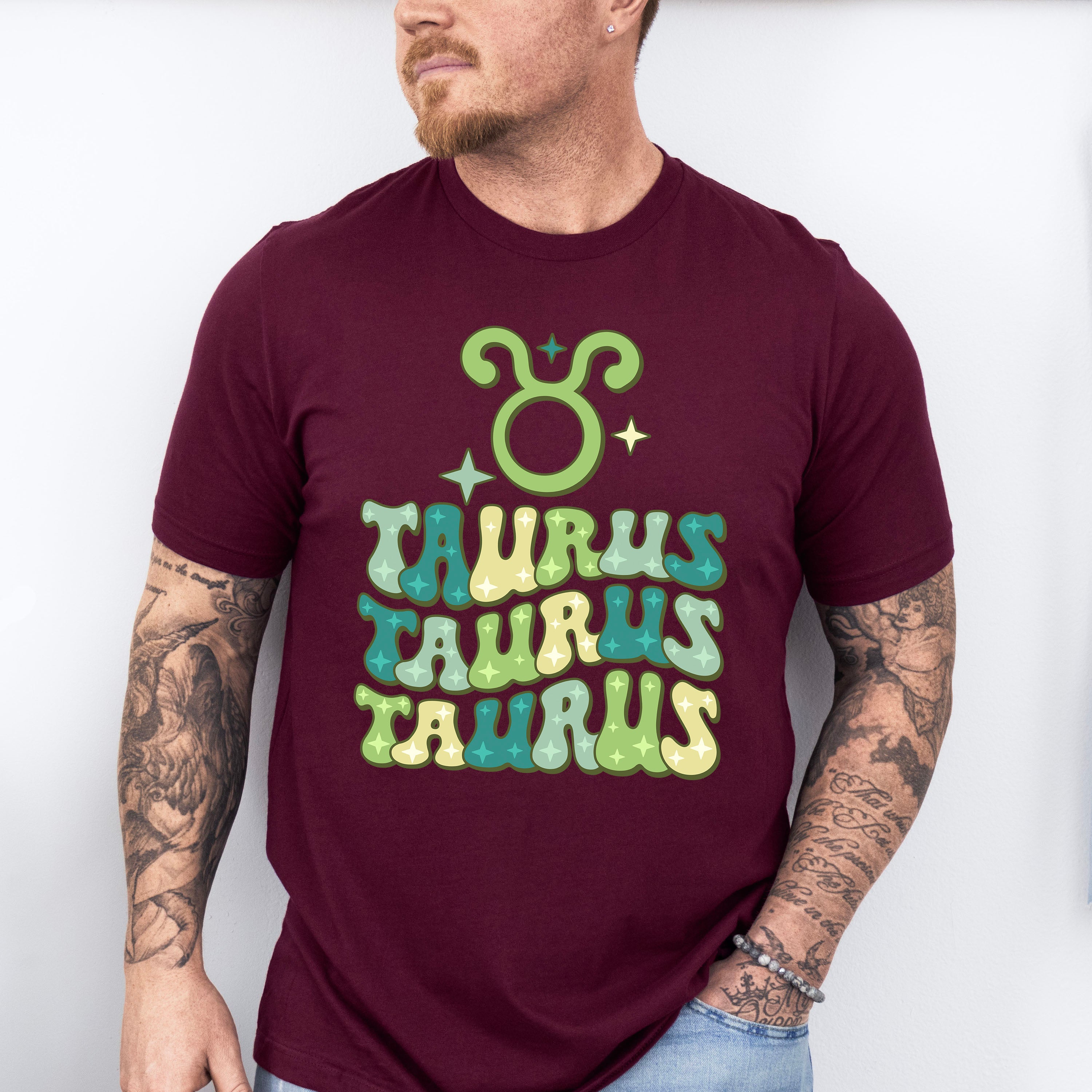 Groovy Taurus Design - Zodiac &amp; Horoscopes Unisex Crewneck T-Shirt Sweatshirt Hoodie