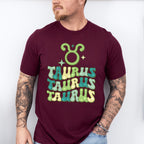 Groovy Taurus Design - Zodiac & Horoscopes Unisex Crewneck T-Shirt Sweatshirt Hoodie