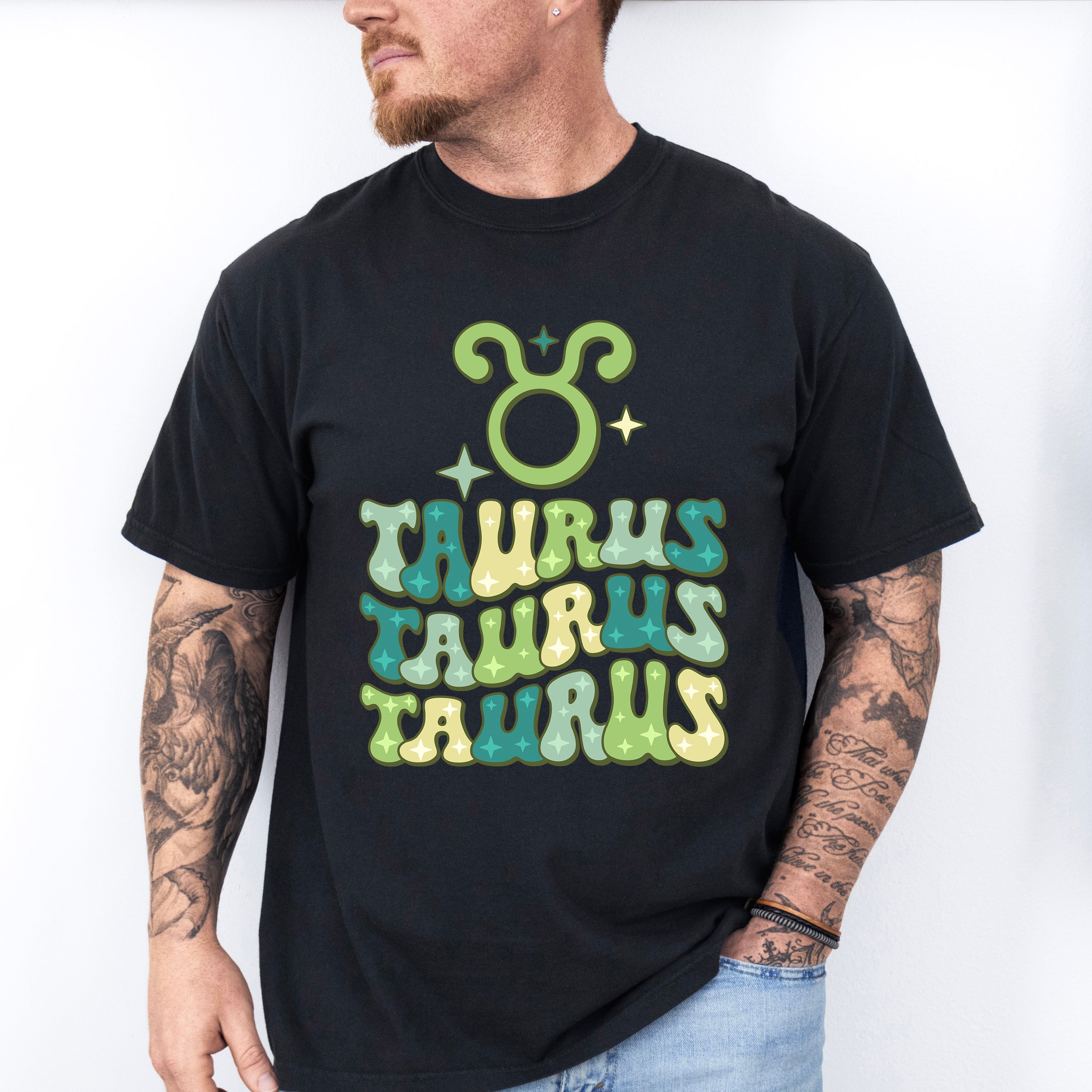 Groovy Taurus Design - Zodiac &amp; Horoscopes Unisex Crewneck T-Shirt Sweatshirt Hoodie