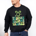 Groovy Taurus Design - Zodiac & Horoscopes Unisex Crewneck T-Shirt Sweatshirt Hoodie