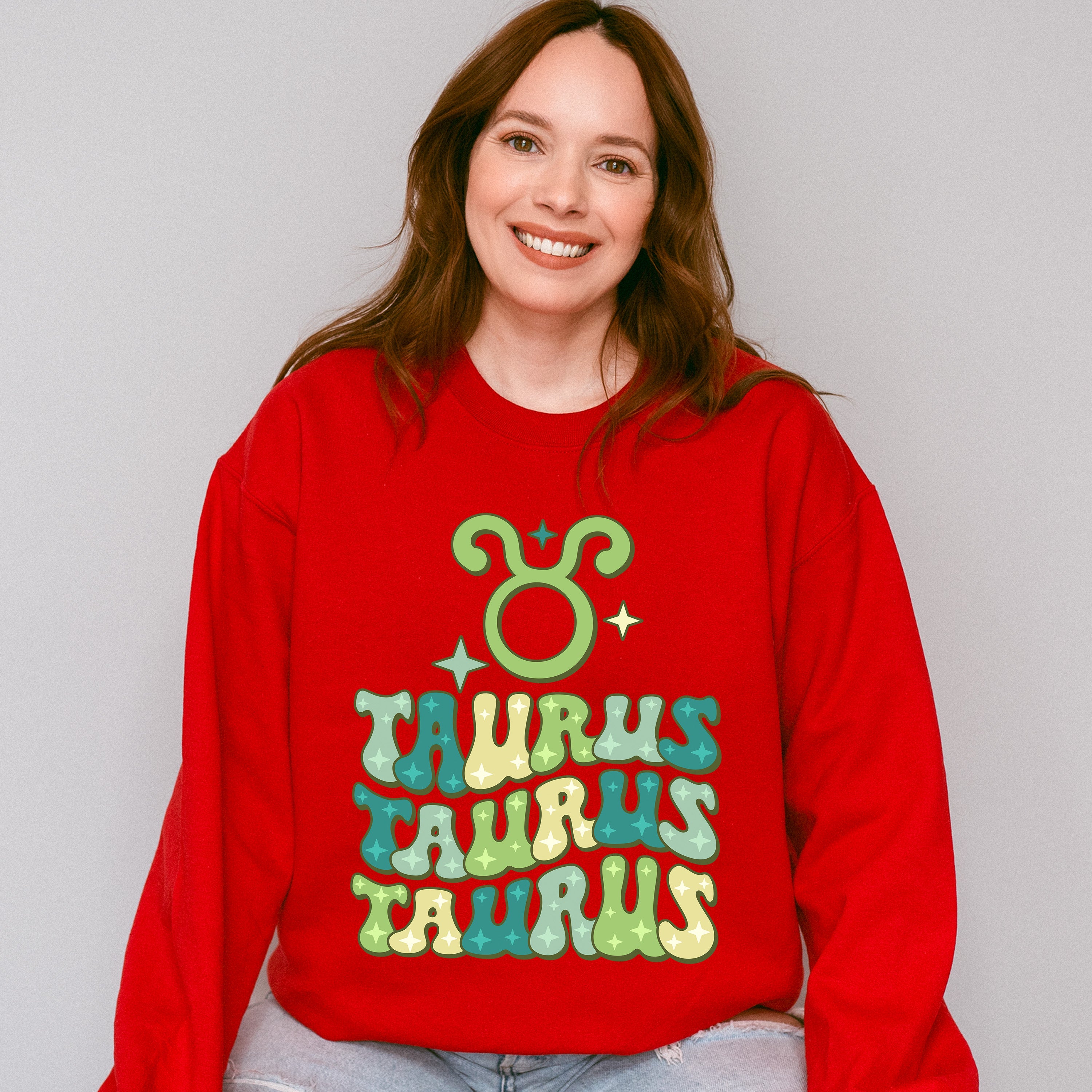 Groovy Taurus Design - Zodiac &amp; Horoscopes Unisex Crewneck T-Shirt Sweatshirt Hoodie