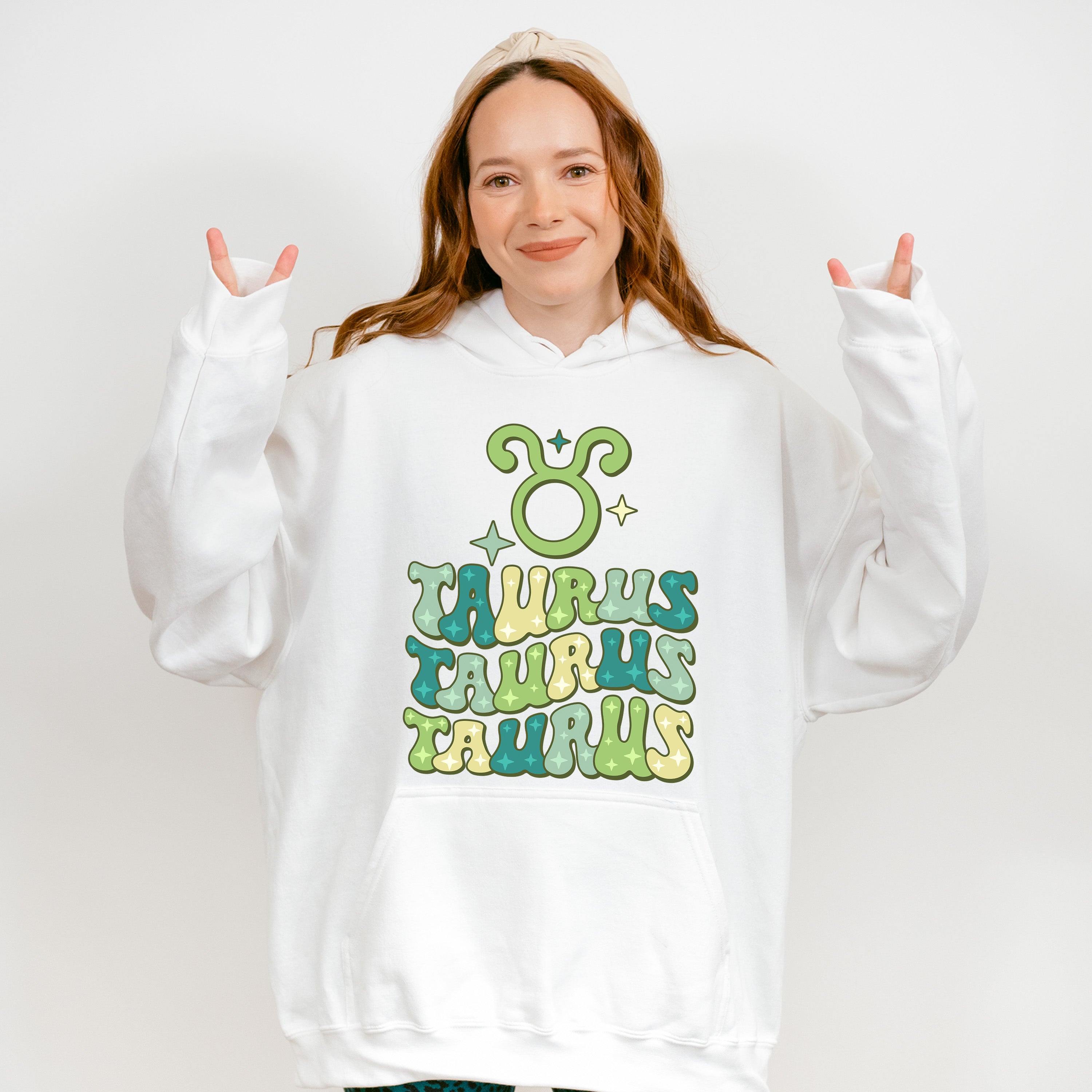Groovy Taurus Design - Zodiac &amp; Horoscopes Unisex Crewneck T-Shirt Sweatshirt Hoodie